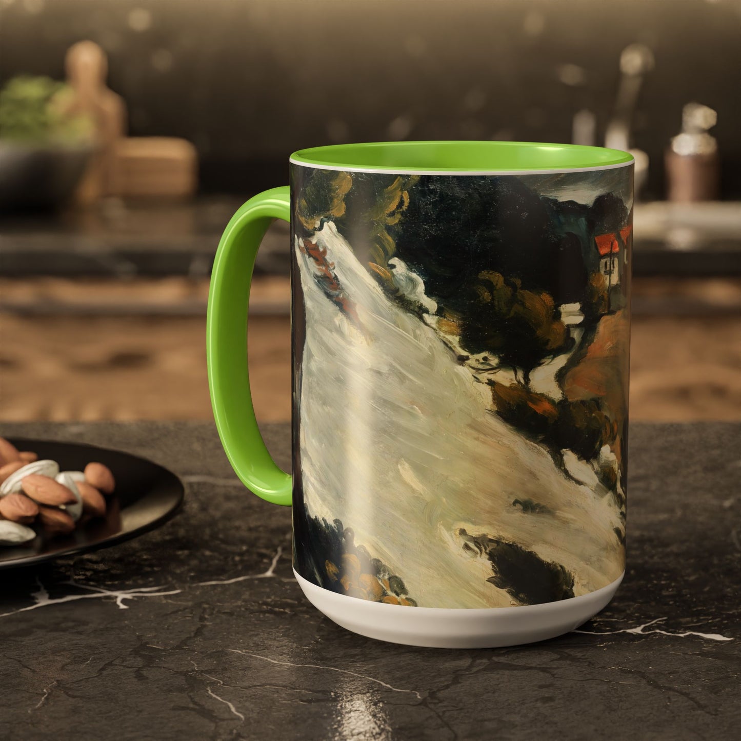 Cézanne, Paul - A Modern Olympia (1874) - Colorful Accent Mugs