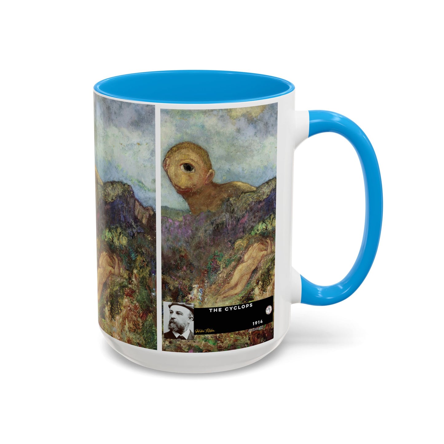 Redon, Odilon - The Cyclops (1914) - Colorful Accent Mugs