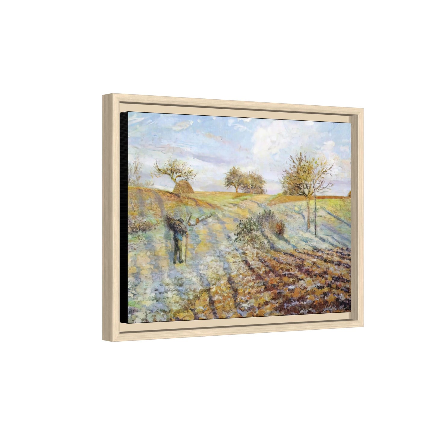 Pissarro, Camille - Hoarfrost (1873) - Matte Canvas, Framed