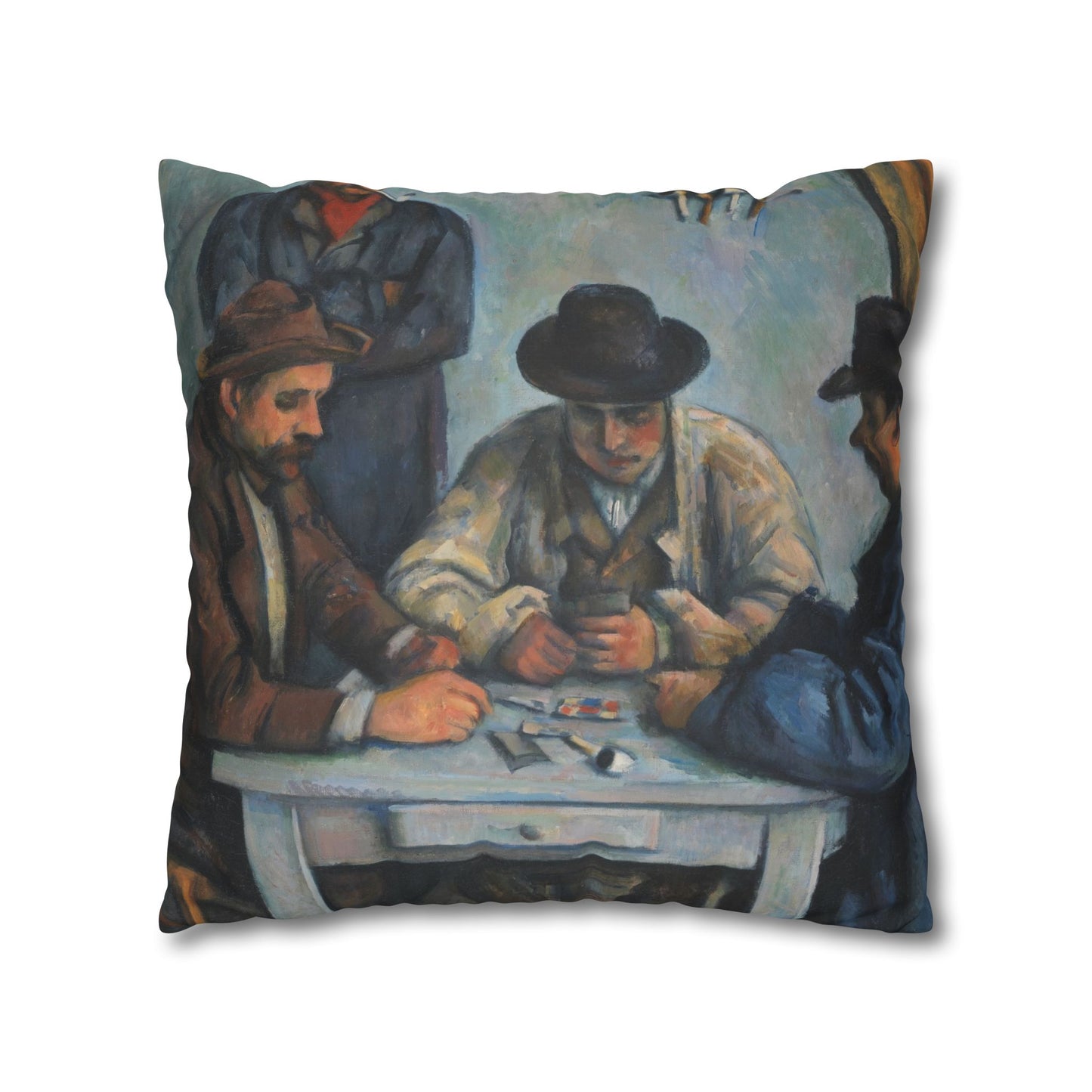 Cézanne, Paul - The Card Players (1892) - Faux Suede Square Pillowcase