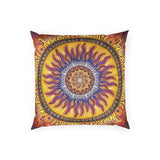 Solar Disc Mandala - Poly Velvet Pillow