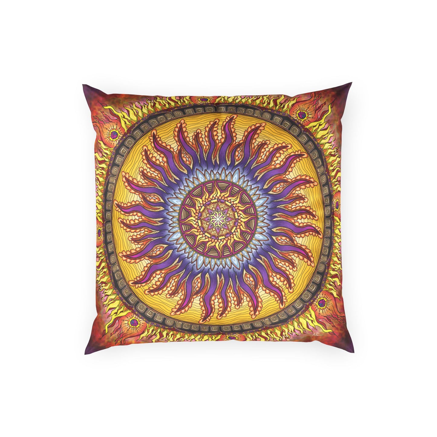 Pacio, Adam - Solar Disc Mandala - Poly Velvet Pillow