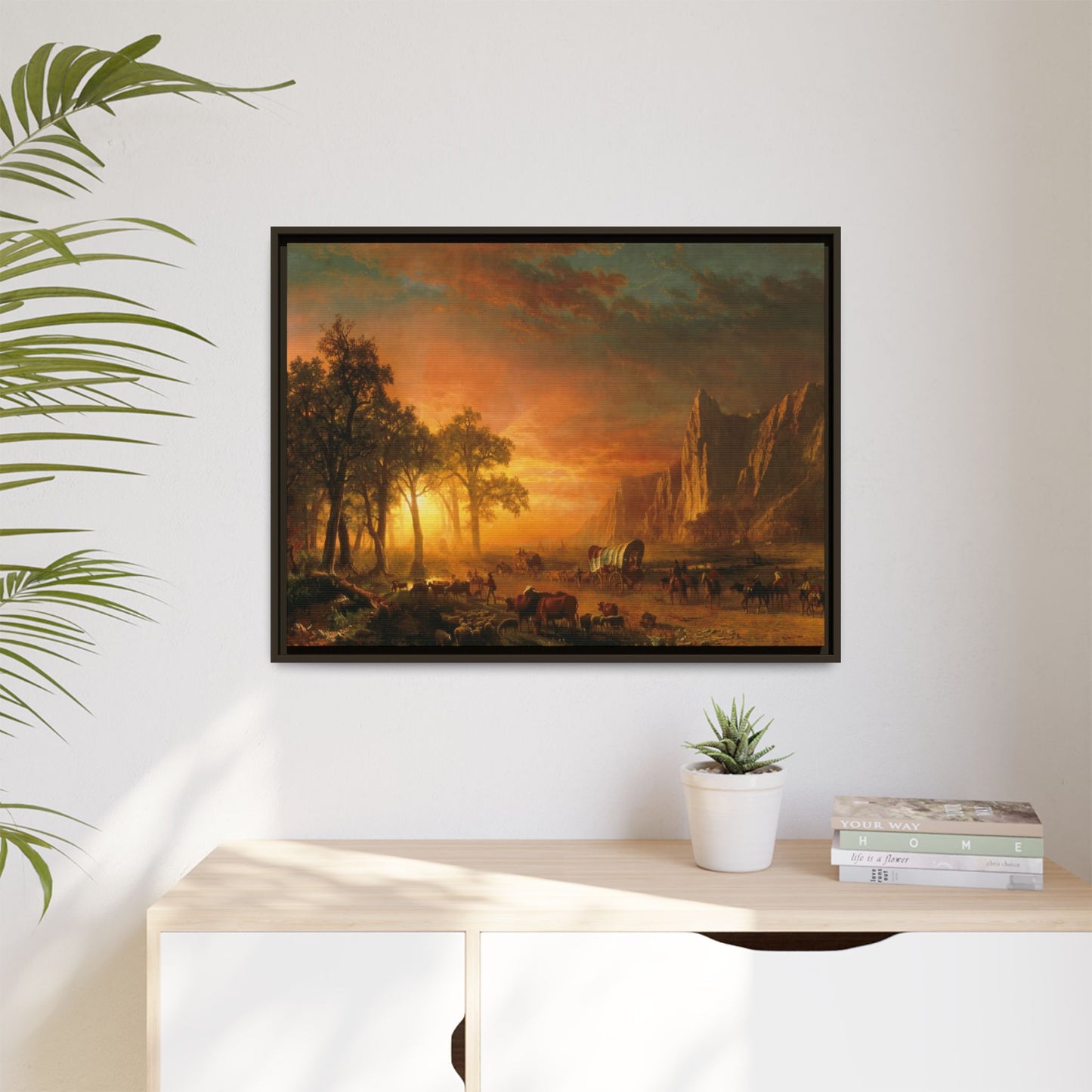 Bierstadt, Albert - Emigrants Crossing the Plains (1867) - Matte Canvas, Framed