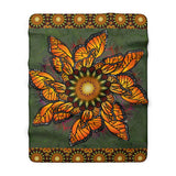 Monarch Buttefly Mandala - Sherpa Fleece Blanket