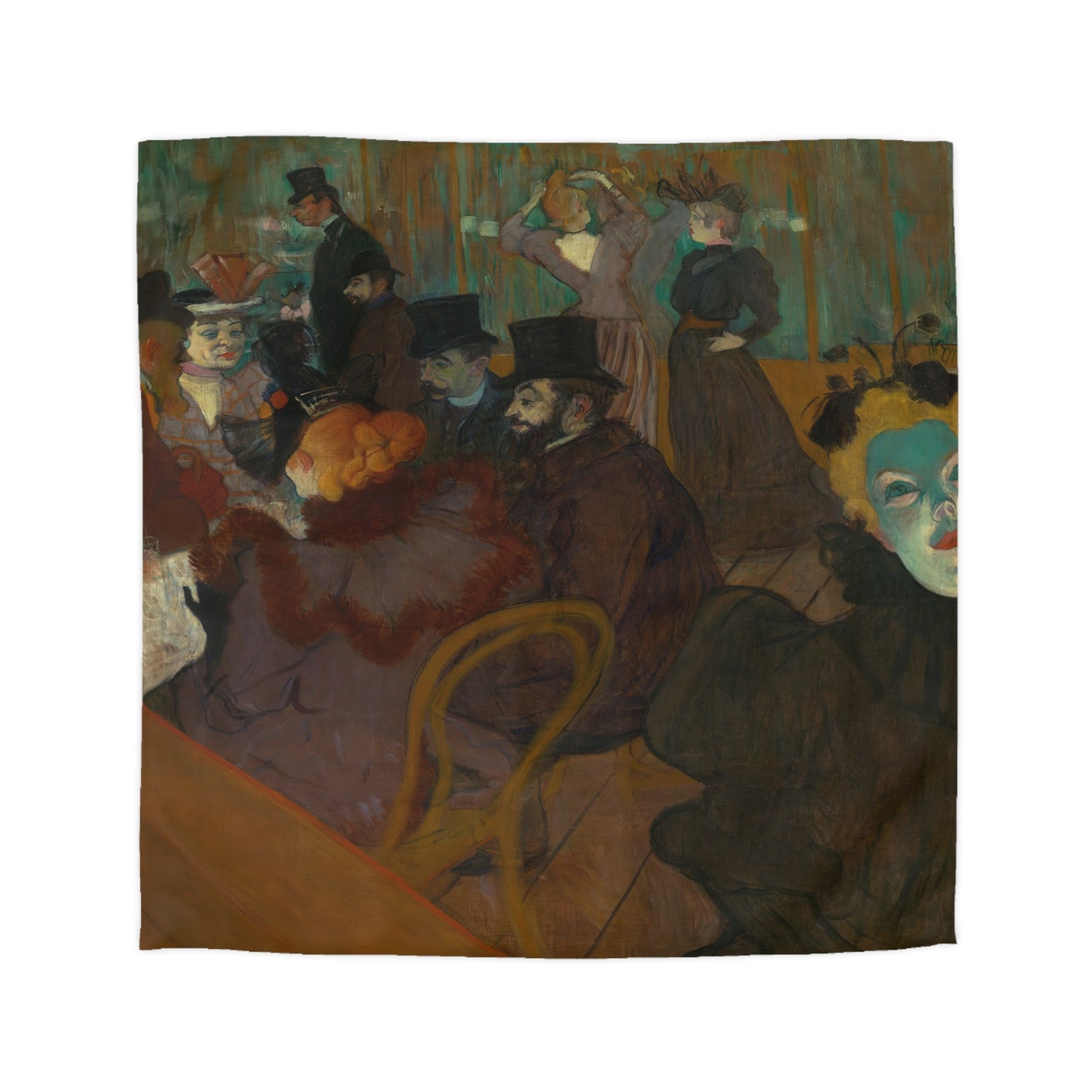 Toulouse-Lautrec, Henri - At the Moulin Rouge (1892) - Microfiber Duvet Cover