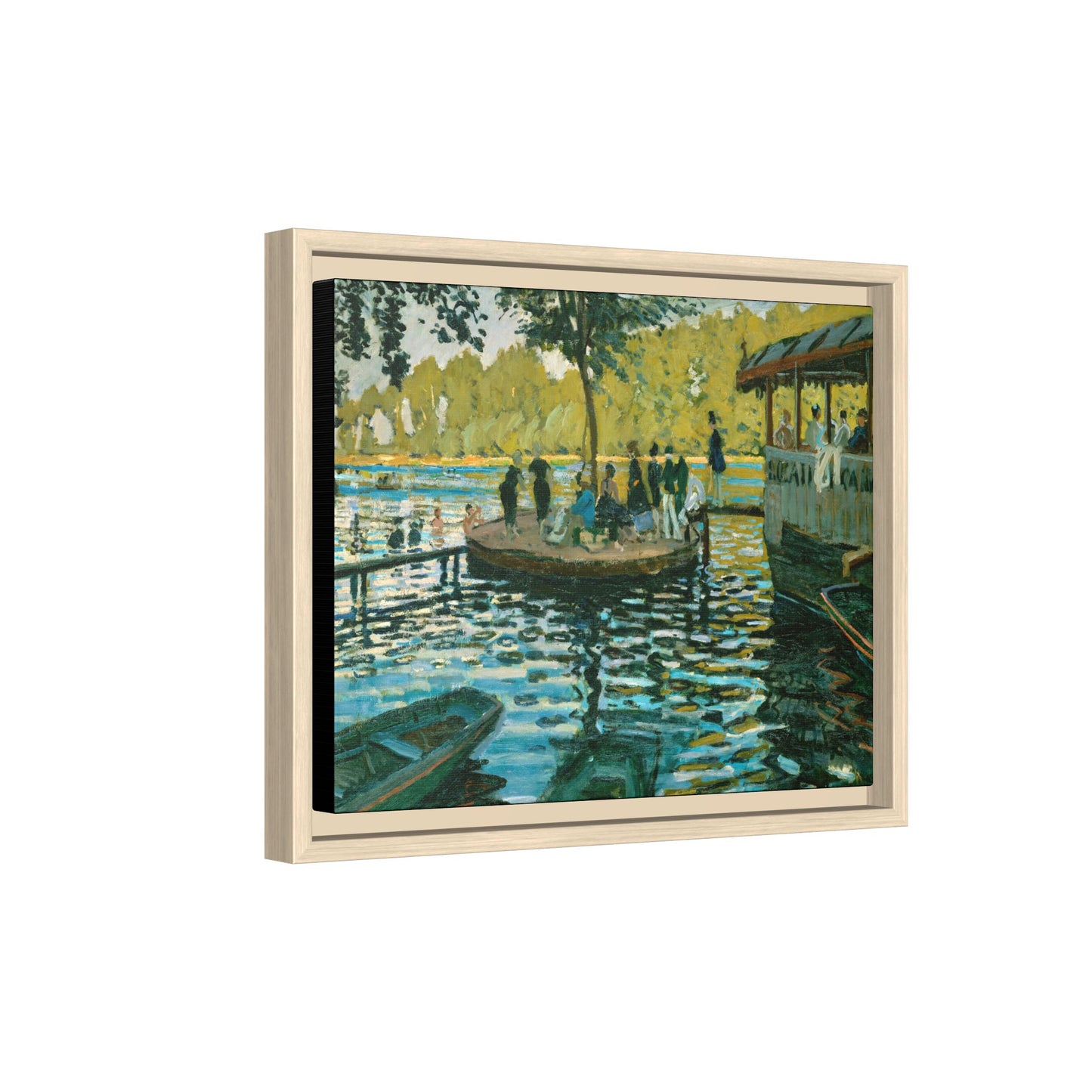 Monet, Claude - La Grenouillere (1869) - Matte Canvas, Framed