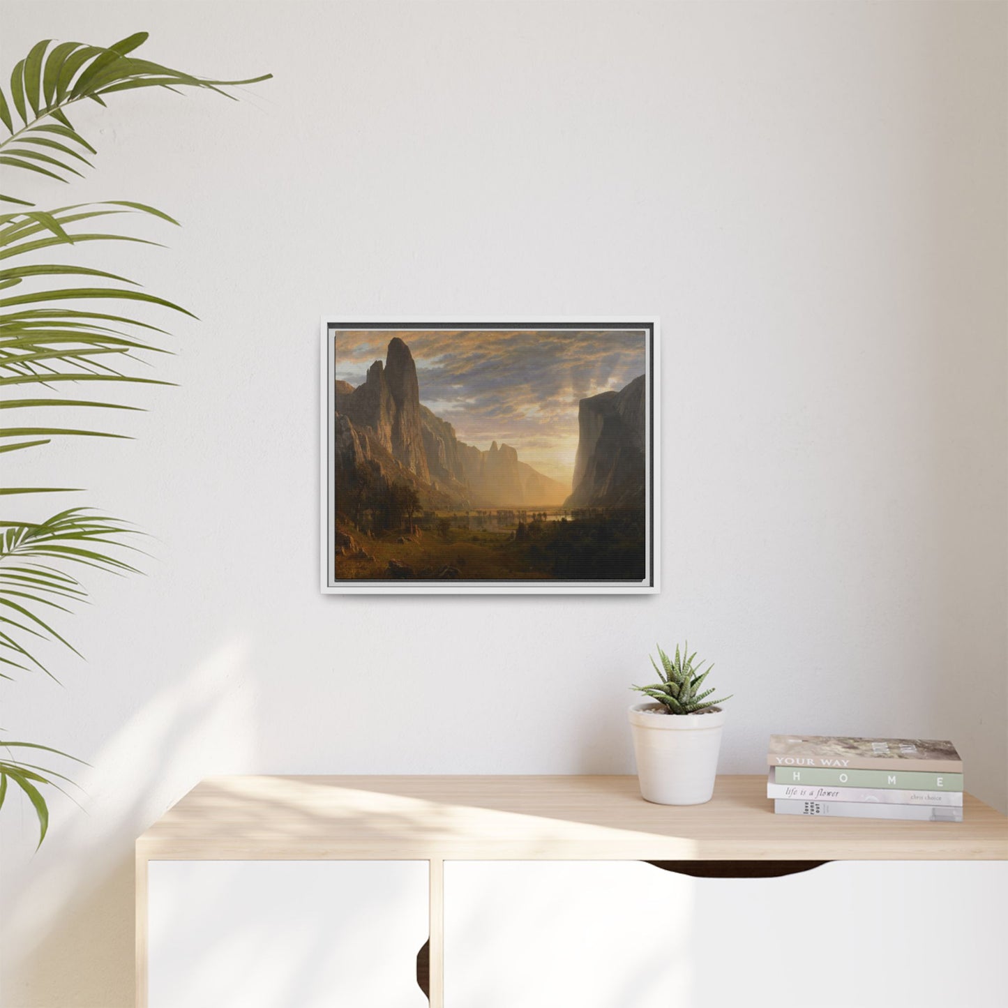 Bierstadt, Albert - Looking Down Yosemite Valley (1865) - Matte Canvas, Framed