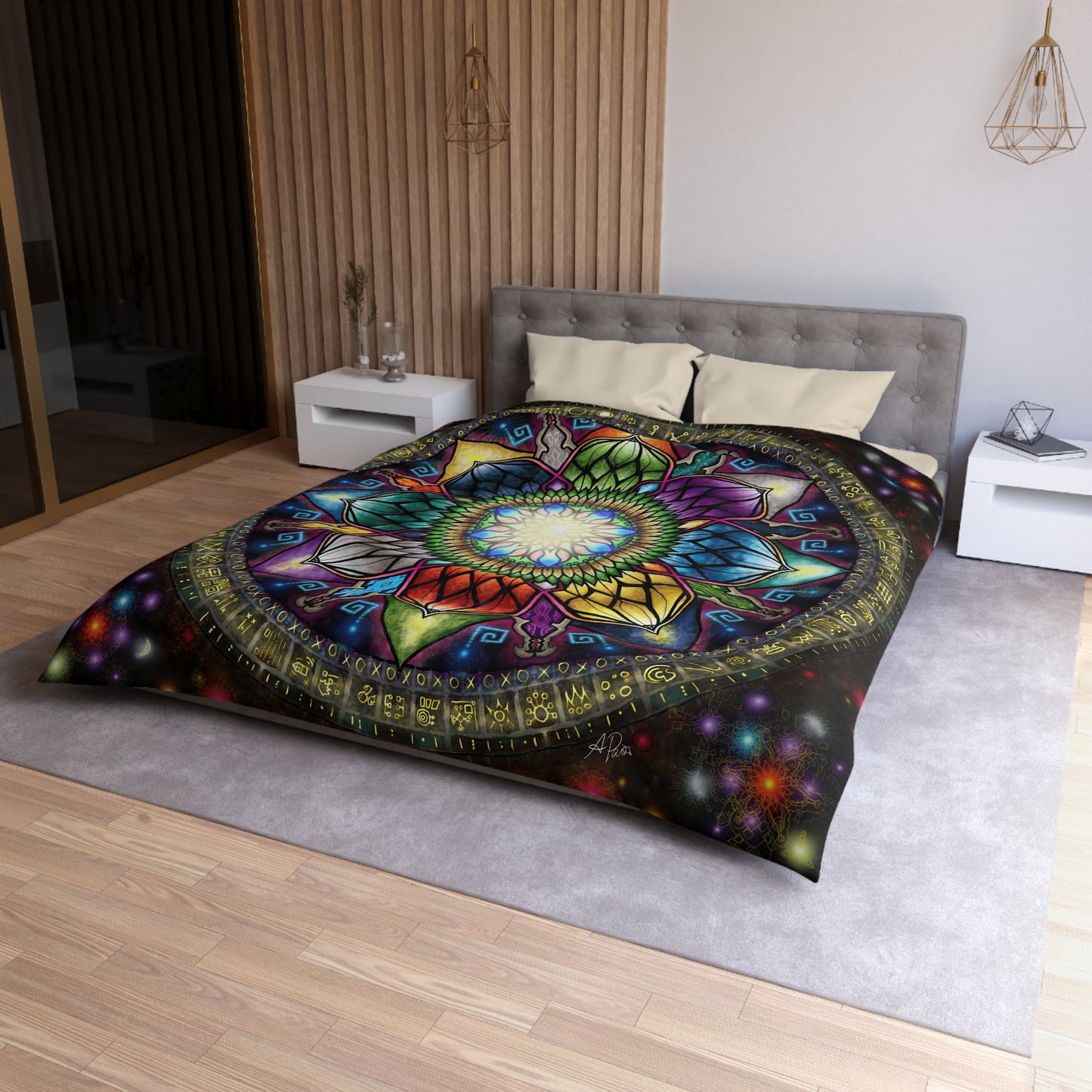 Mystic Jewel Mandala - Microfiber Duvet Cover