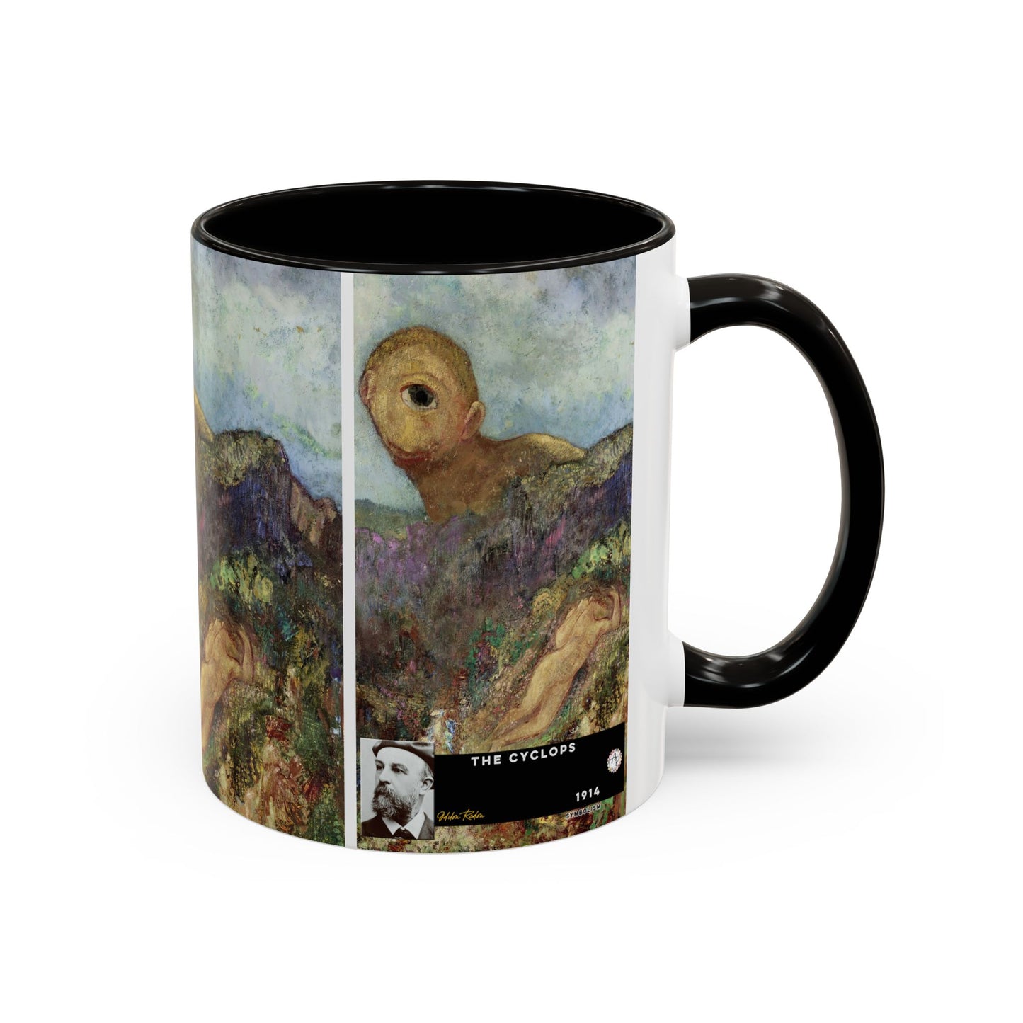 Redon, Odilon - The Cyclops (1914) - Colorful Accent Mugs