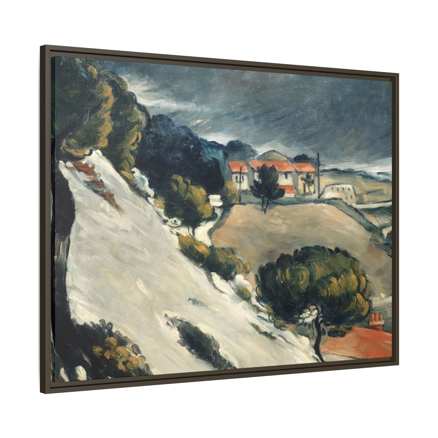 Cézanne, Paul - L’Estaque, Melting Snow (1870) - Matte Canvas, Framed