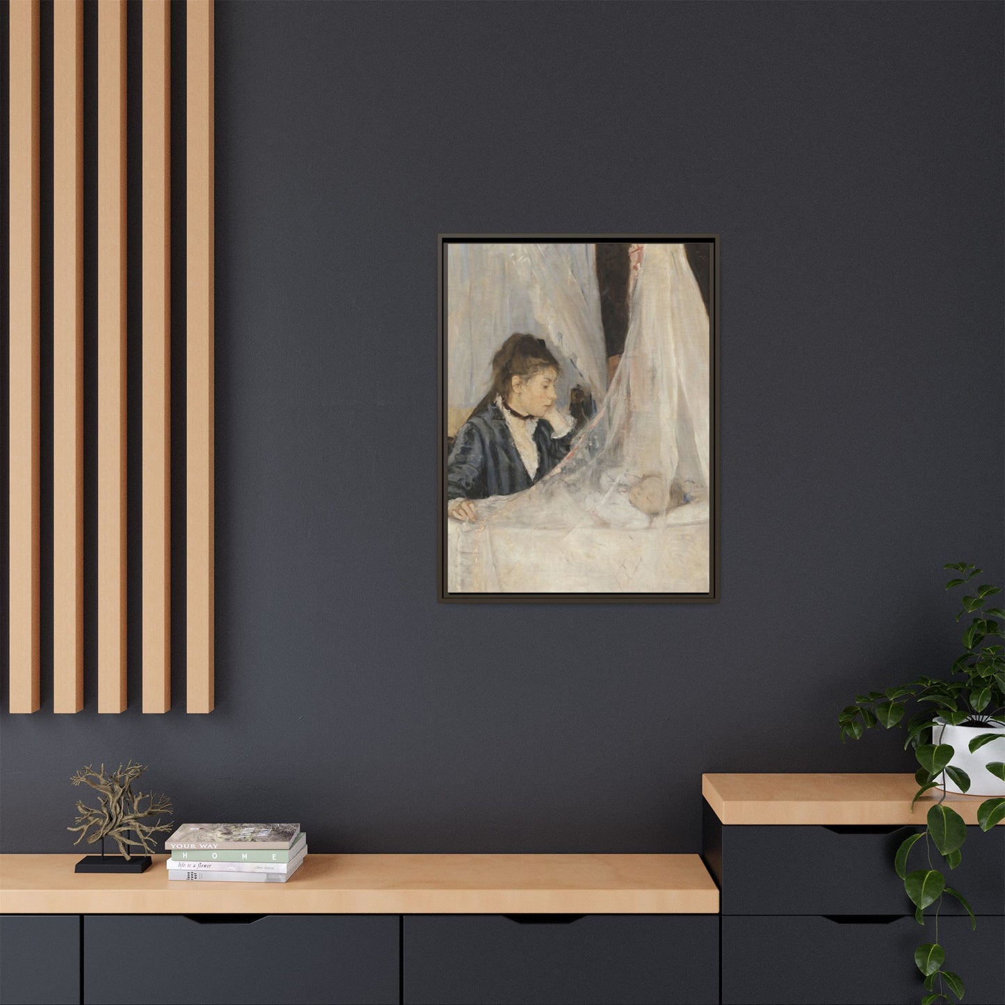 Morisot, Berthe - The Cradle (1872) - Matte Canvas, Framed