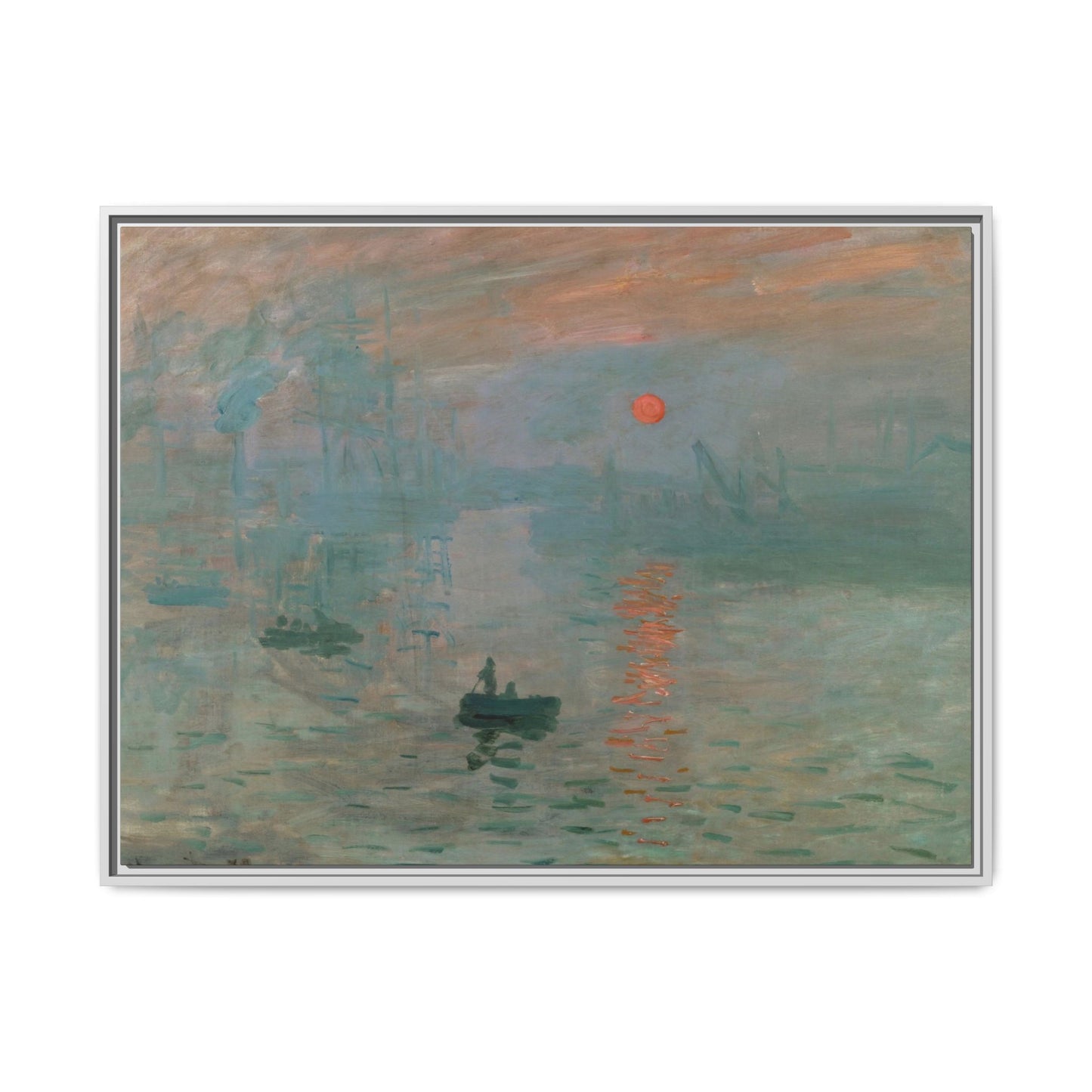 Monet, Claude - Impression, Sunrise (1872) - Matte Canvas, Framed