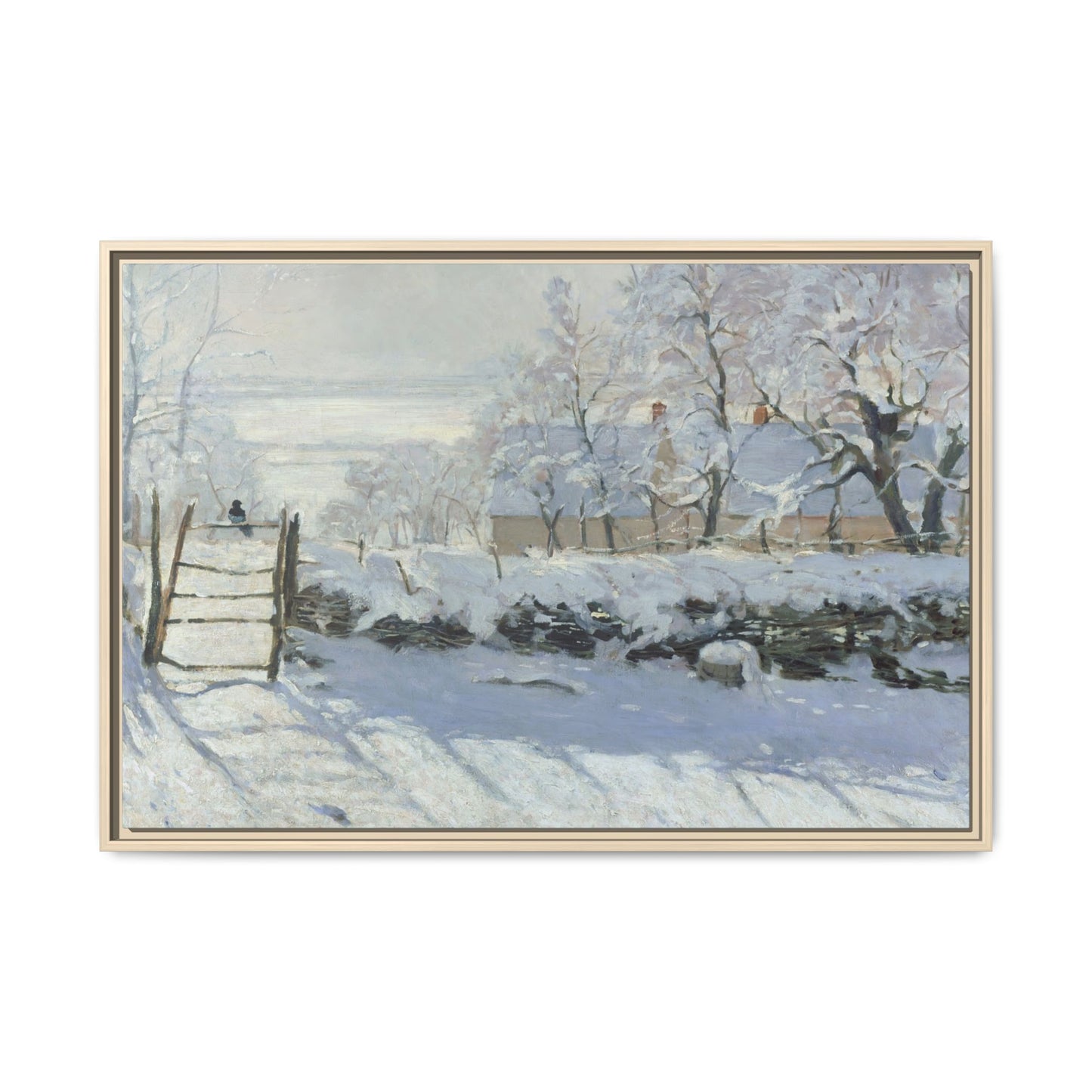 Monet, Claude - The Magpie (1868) - Matte Canvas, Framed
