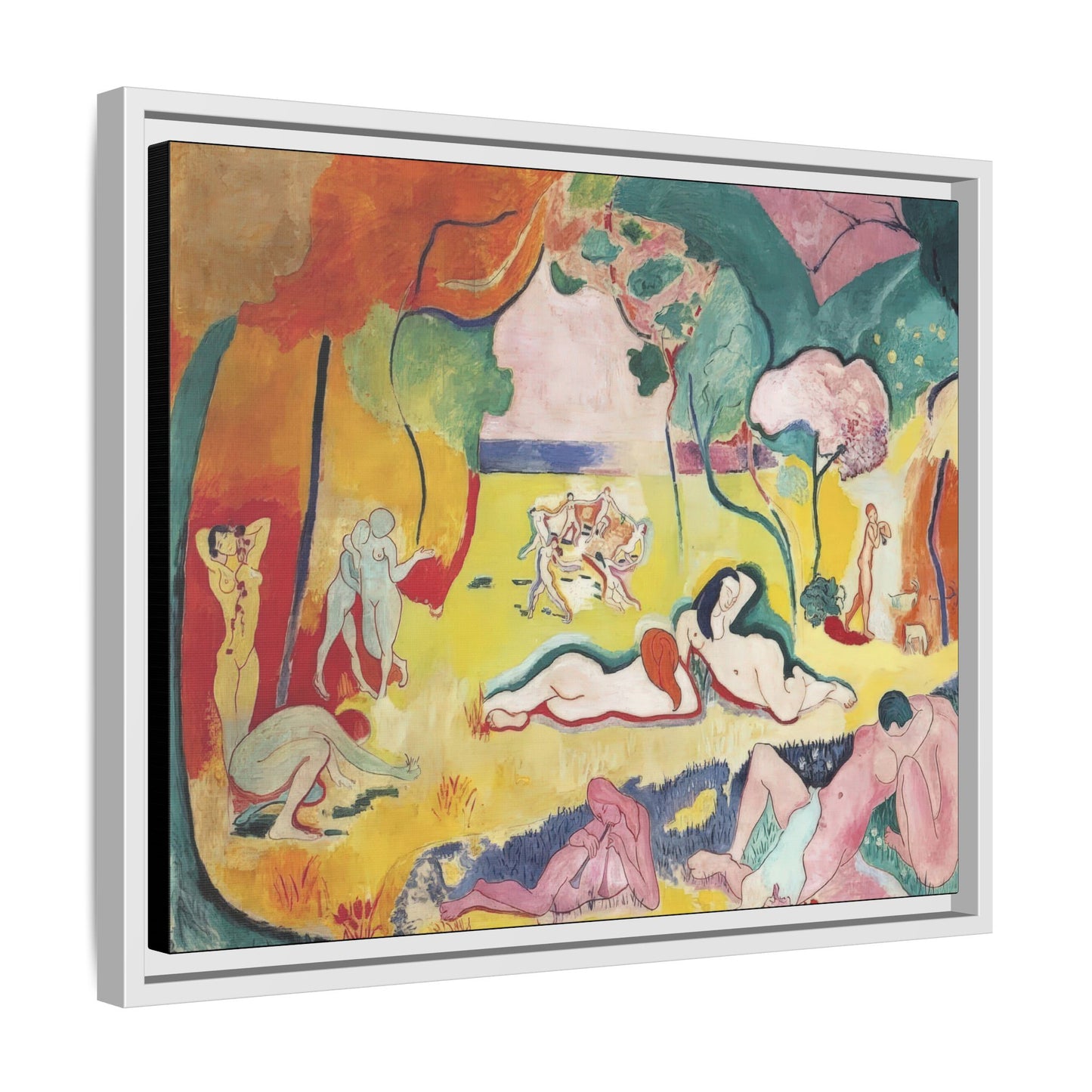 Matisse, Henri - The Joy of Life (1905) - Matte Canvas, Framed