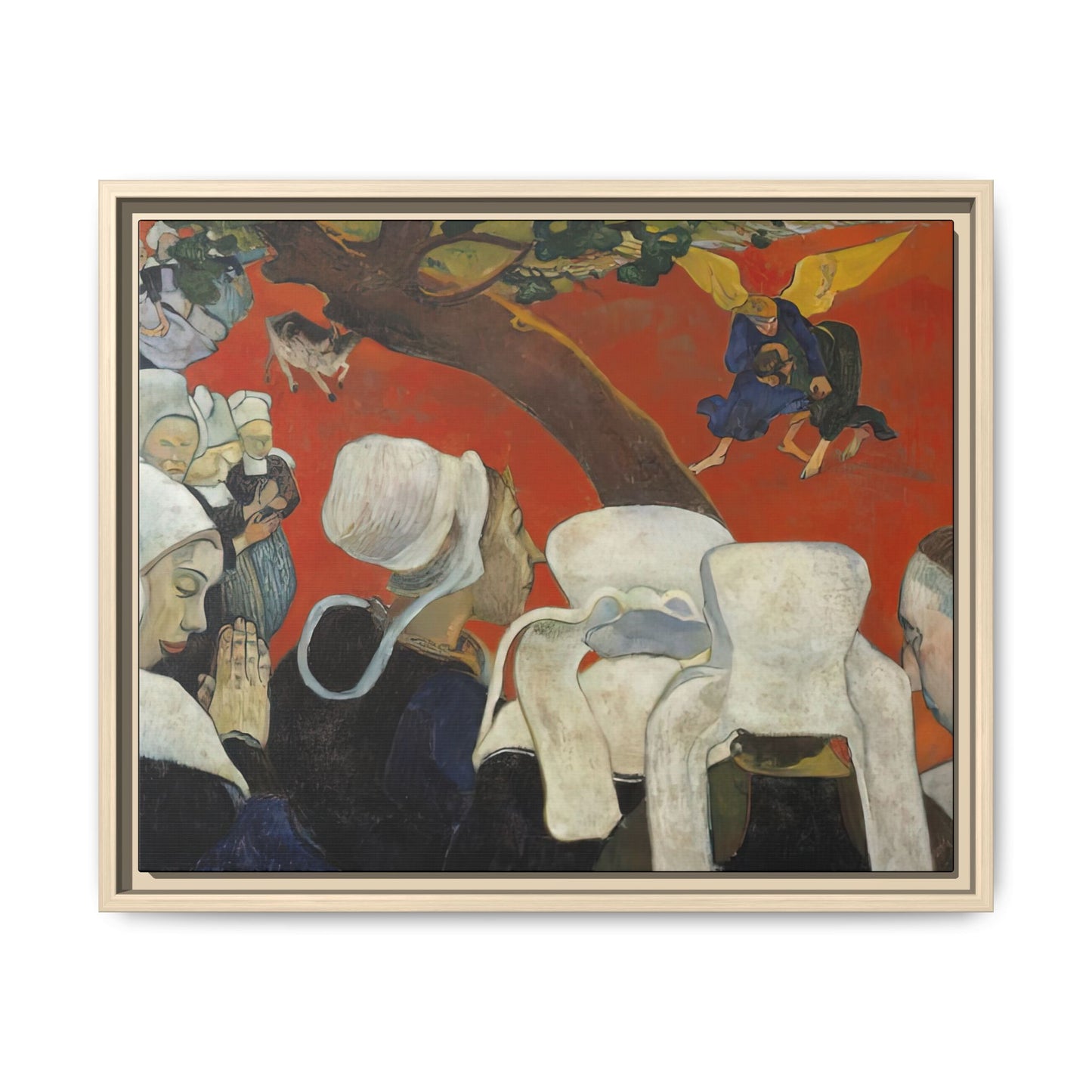 Gauguin, Paul - Vision of the Sermon (Jacob Wrestling with the Angel) (1888) - Matte Canvas, Framed