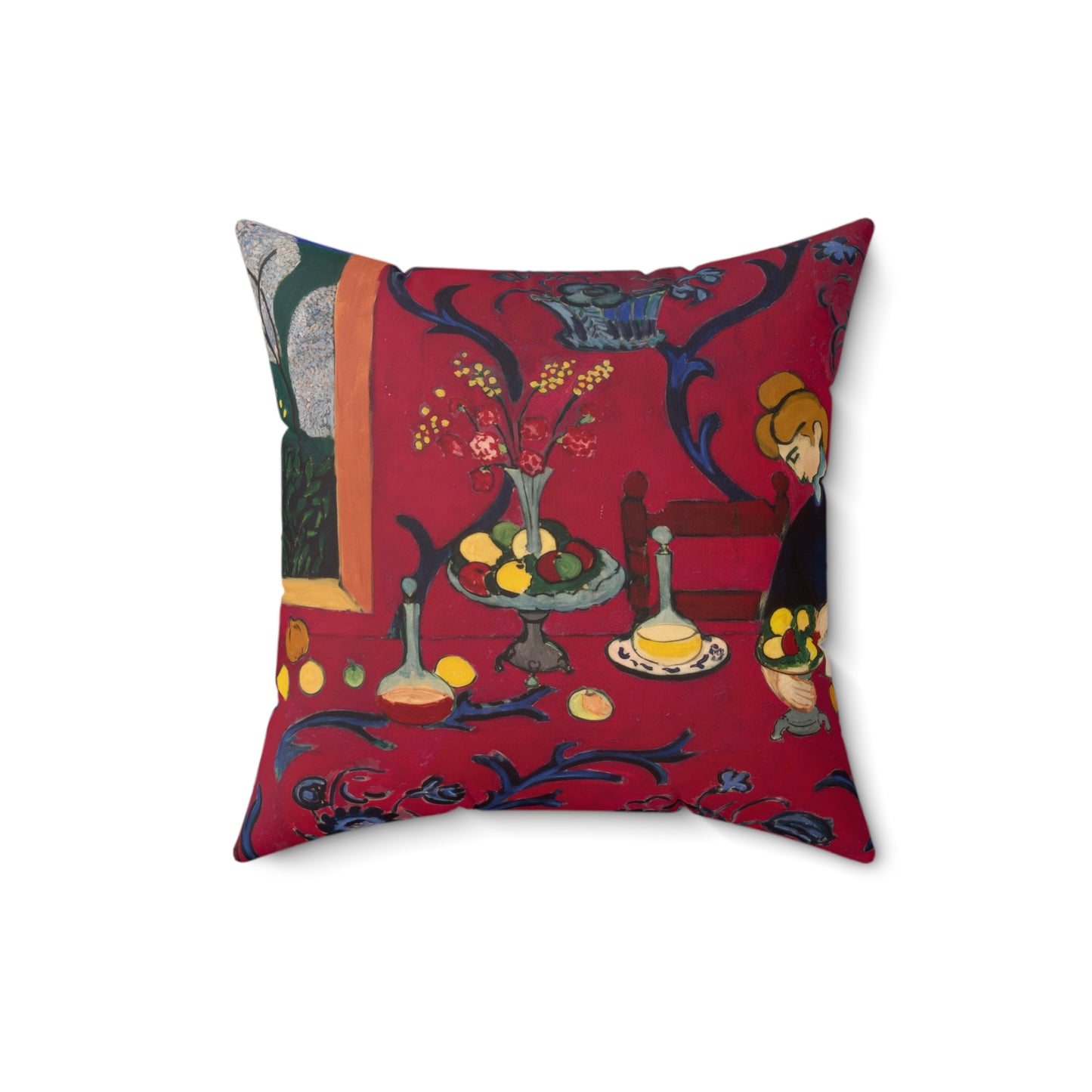 Matisse, Henri - The Dessert Harmony in Red (1908) - Suede Square Pillow