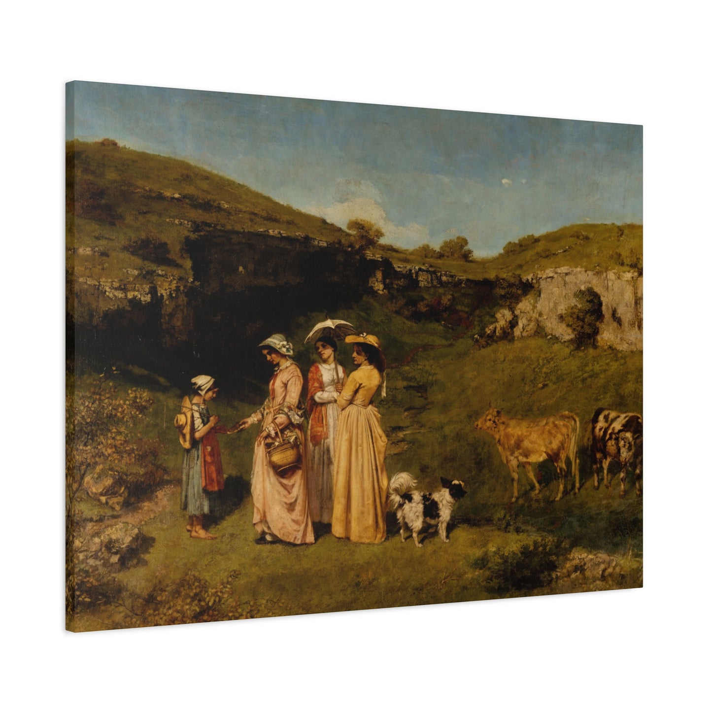 Courbet, Gustave - Young Ladies of the Village (1851) - Canvas Block, unframed