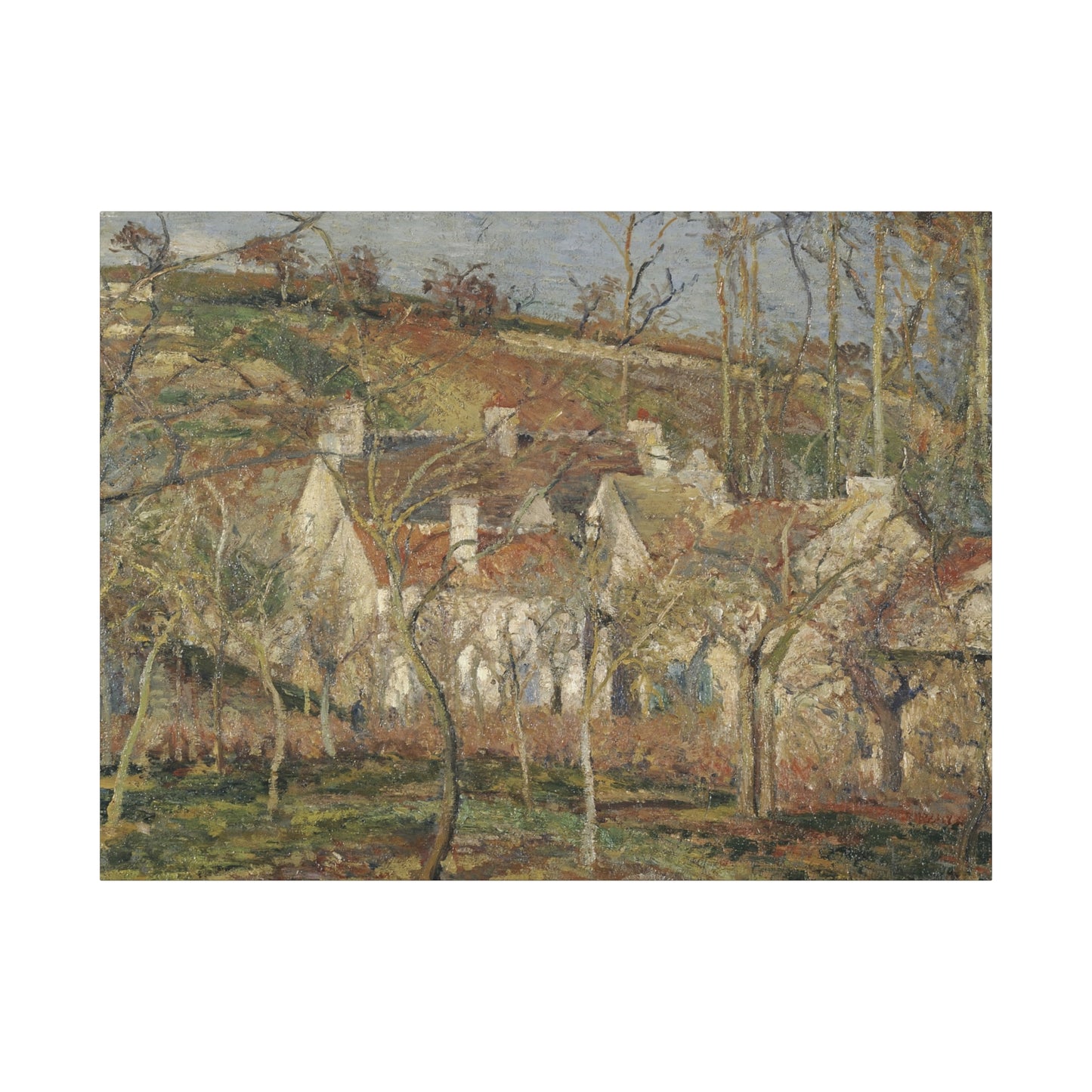 Pissarro, Camille - Red Roofs, Corner of a Village in Winter (1877) - Canvas Block, unframed