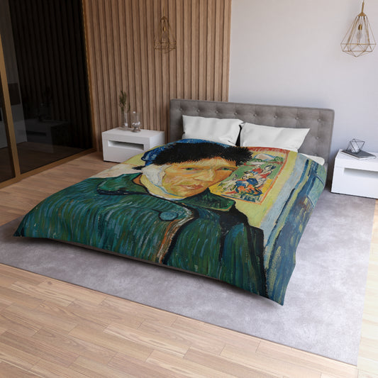 Van Gogh, Vincent - Self Portrait with Bandaged Ear (1889) - Microfiber Duvet Cover