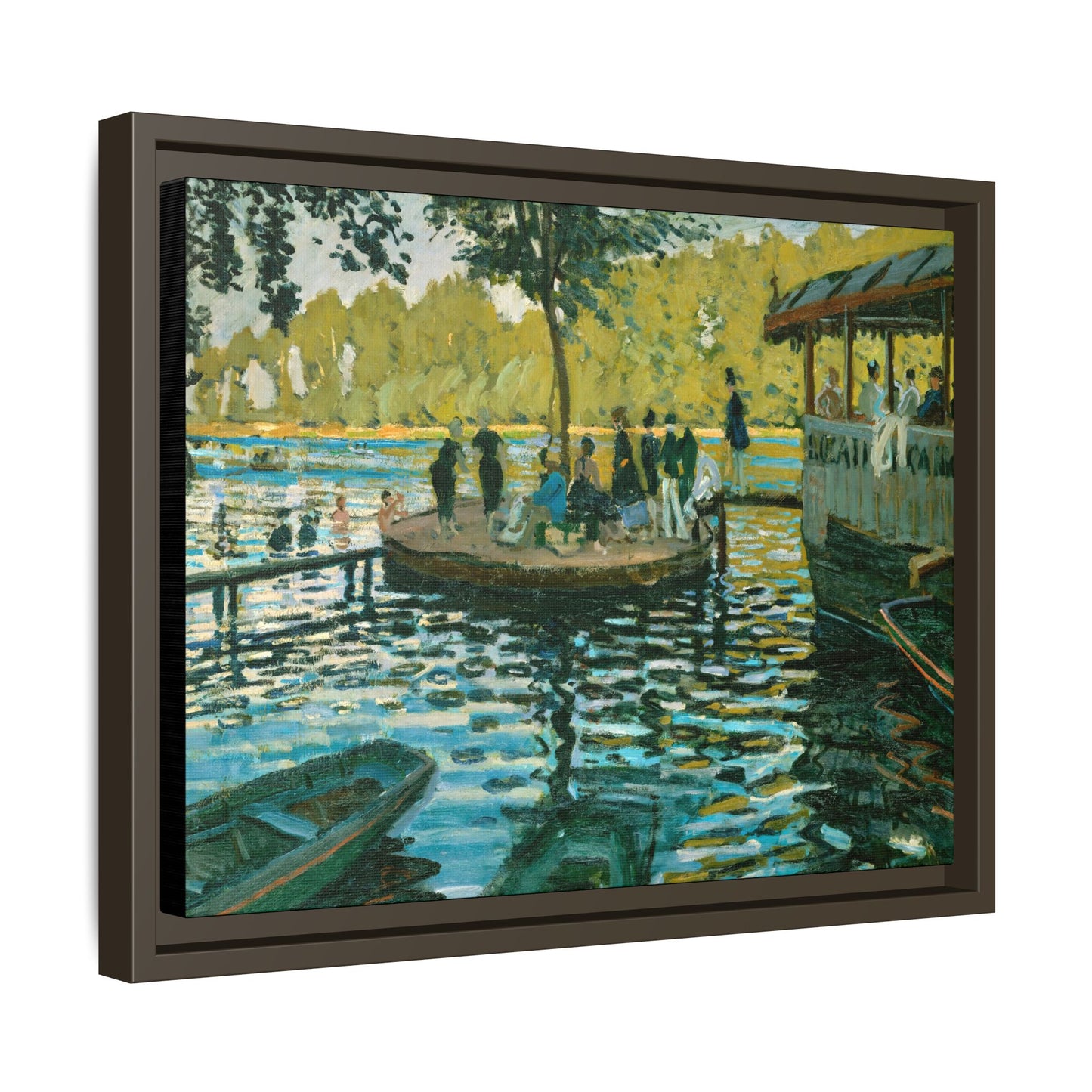 Monet, Claude - La Grenouillere (1869) - Matte Canvas, Framed