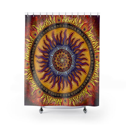 Solar Disc Mandala - Shower Curtains