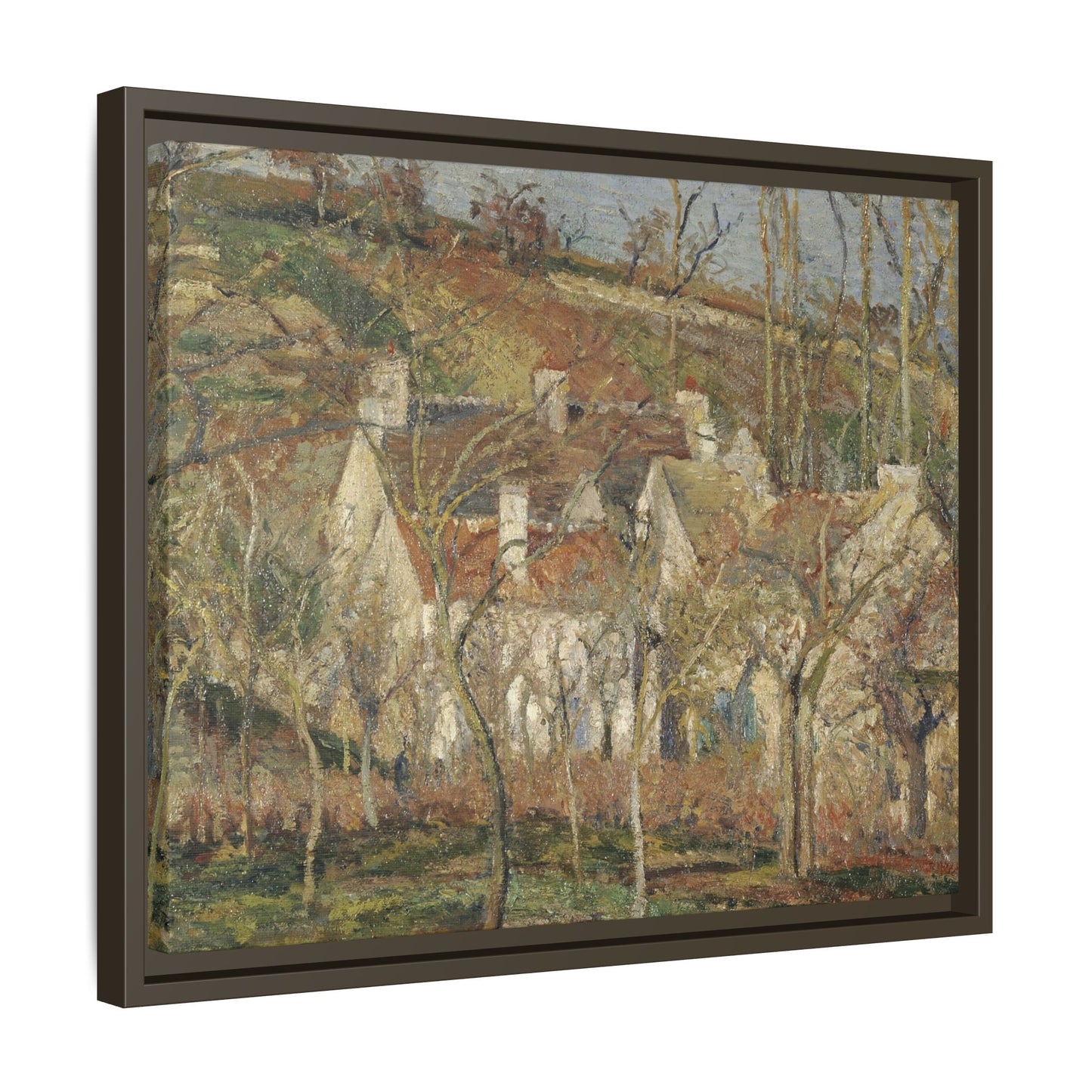Pissarro, Camille - Red Roofs, Corner of a Village in Winter (1877) - Matte Canvas, Framed