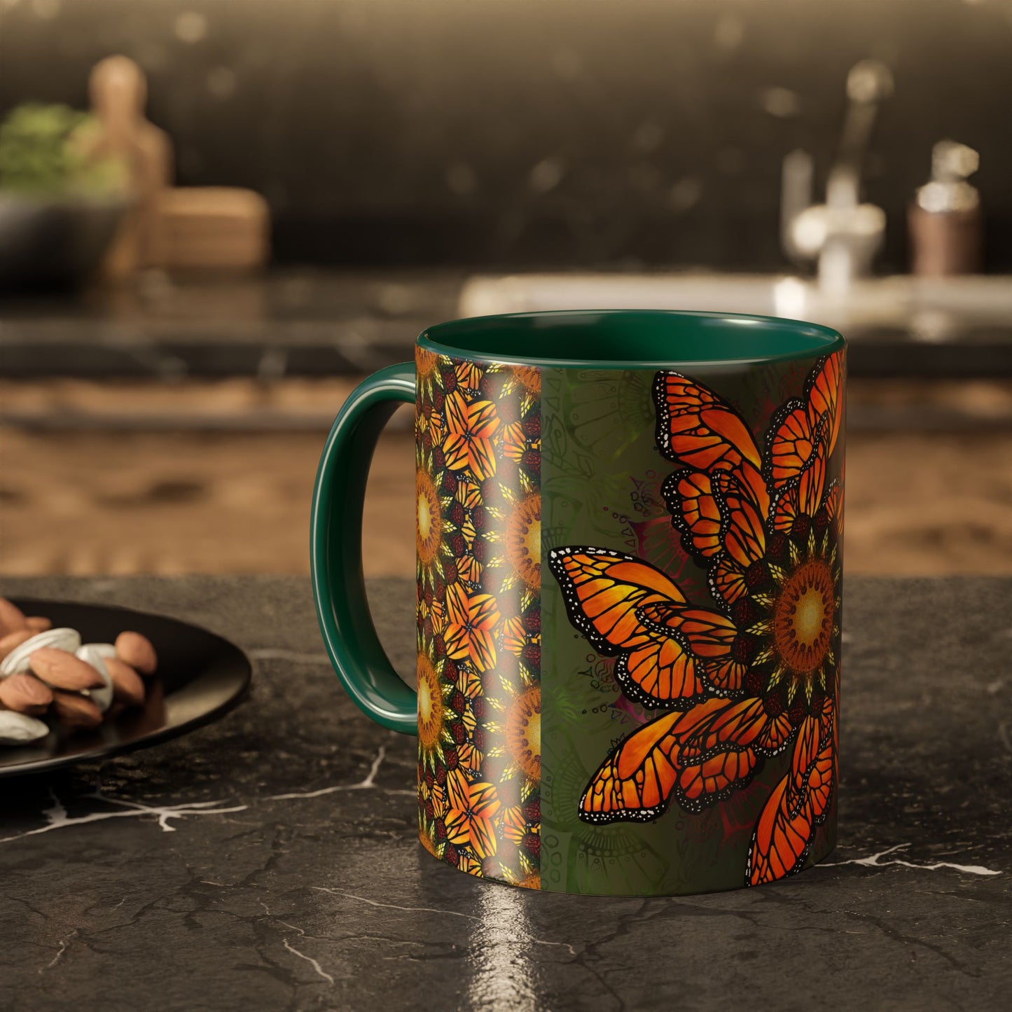 Pacio, Adam - Monarch Butterfly Mandala - Colorful Accent Mugs