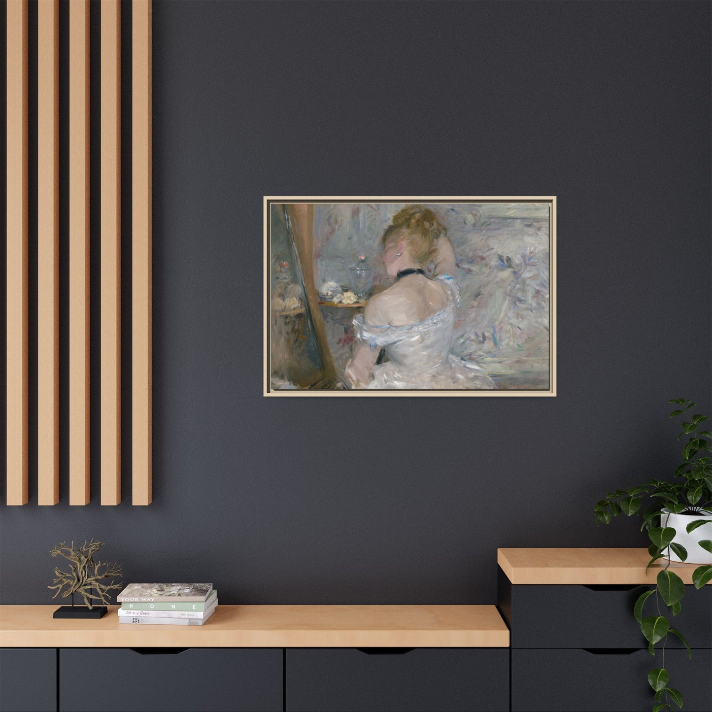 Morisot, Berthe - Woman at Her Toilette (1880) - Matte Canvas, Framed