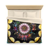Obsidian Grandmothers Mandala - Microfiber Duvet Cover