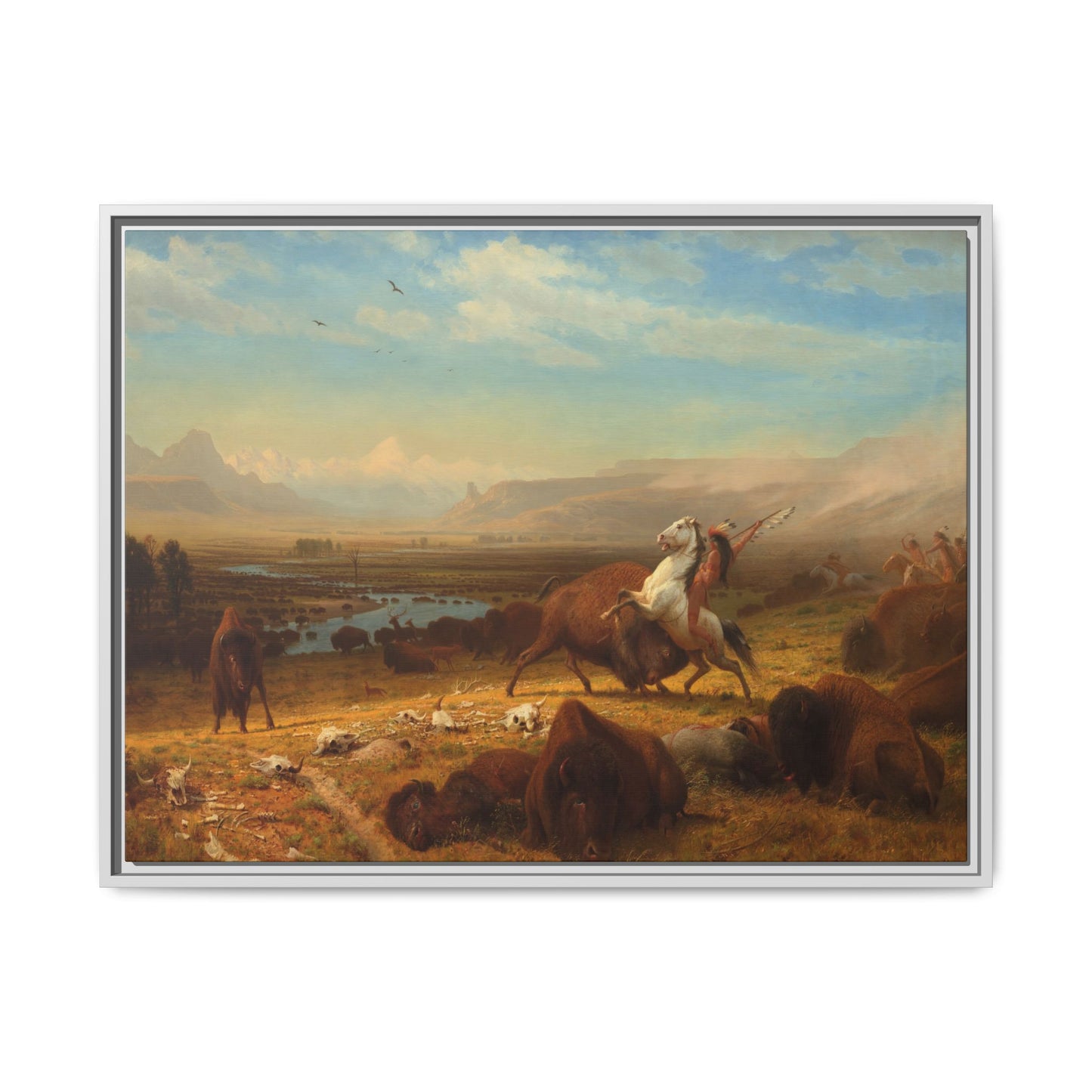 Bierstadt, Albert - The Last of the Buffalo  (1888) - Matte Canvas, Framed