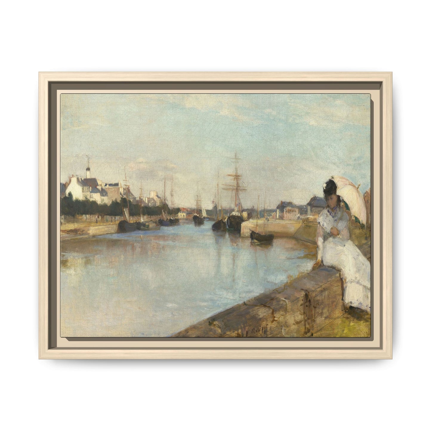 Morisot, Berthe - The Harbor at Lorient (1869) - Matte Canvas, Framed