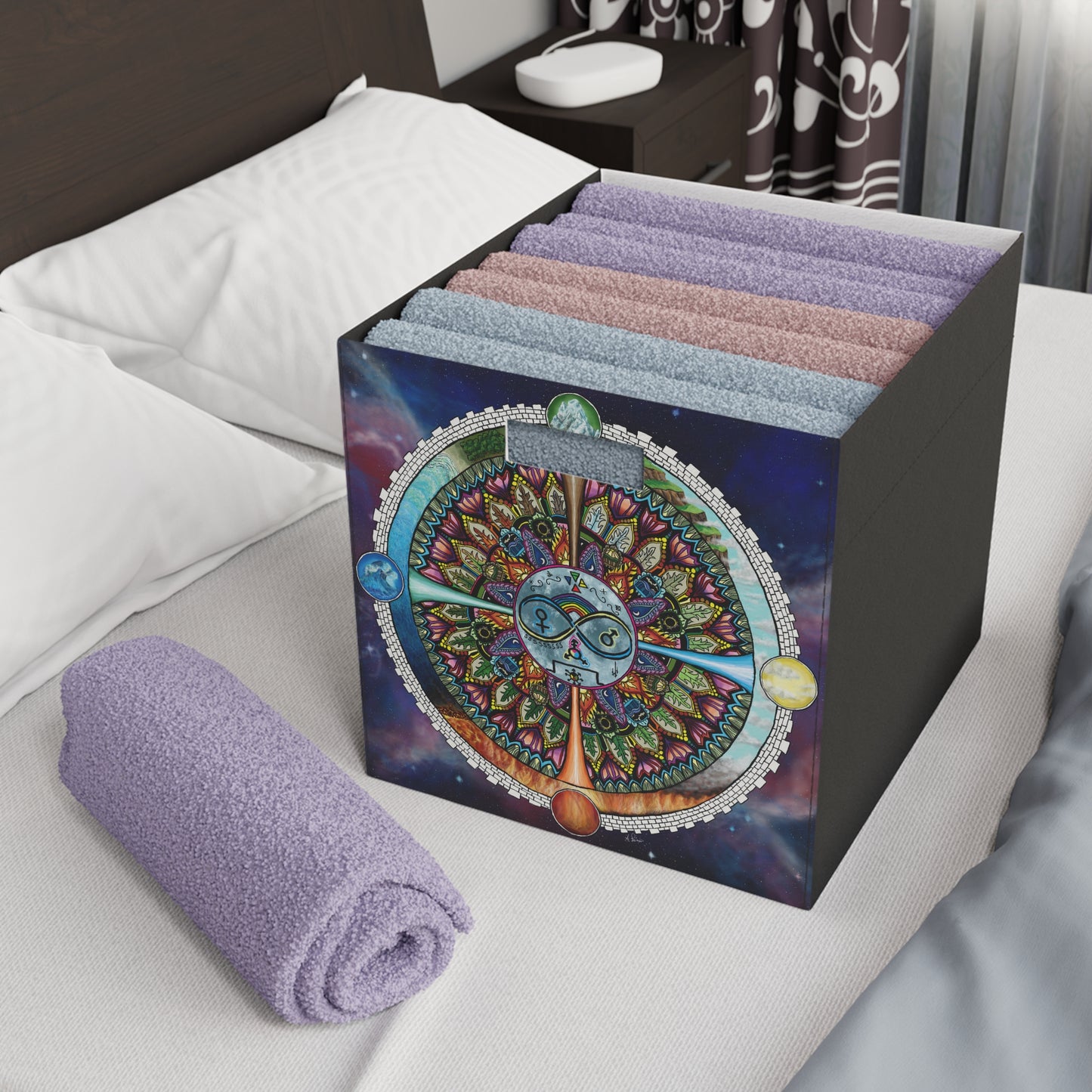 Lunar Rites Mandala - Felt Storage Box