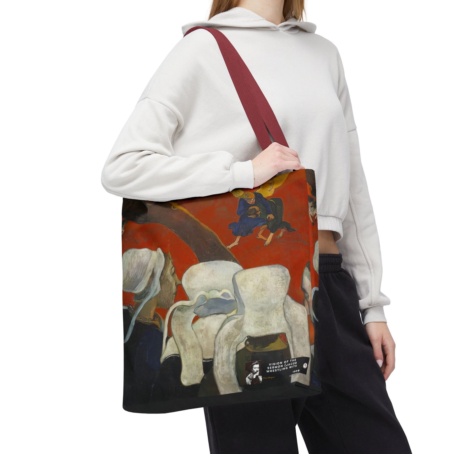 Gauguin, Paul - Vision of the Sermon (Jacob Wrestling with the Angel) (1888) - Tote Bag