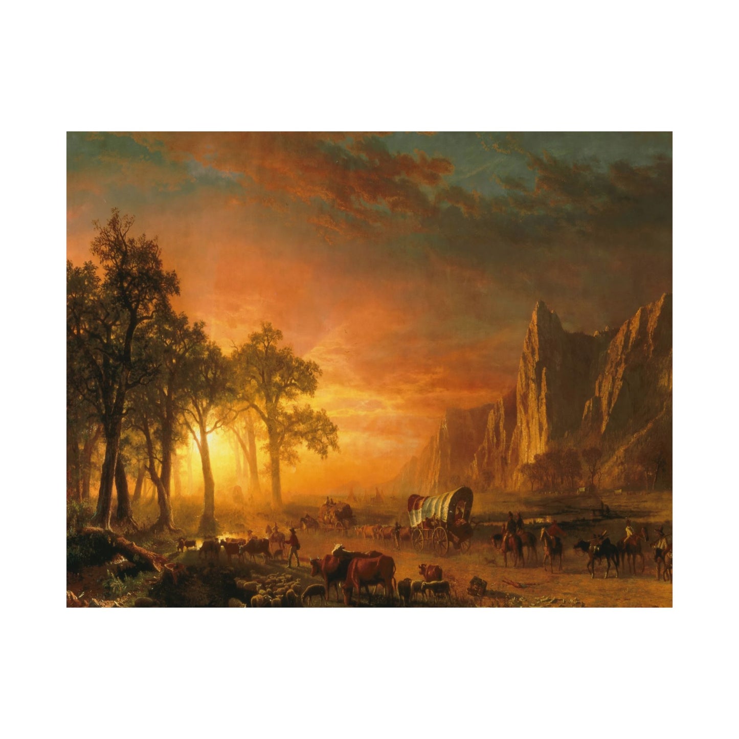 Bierstadt, Albert - Emigrants Crossing the Plains (1867) - Satin Posters