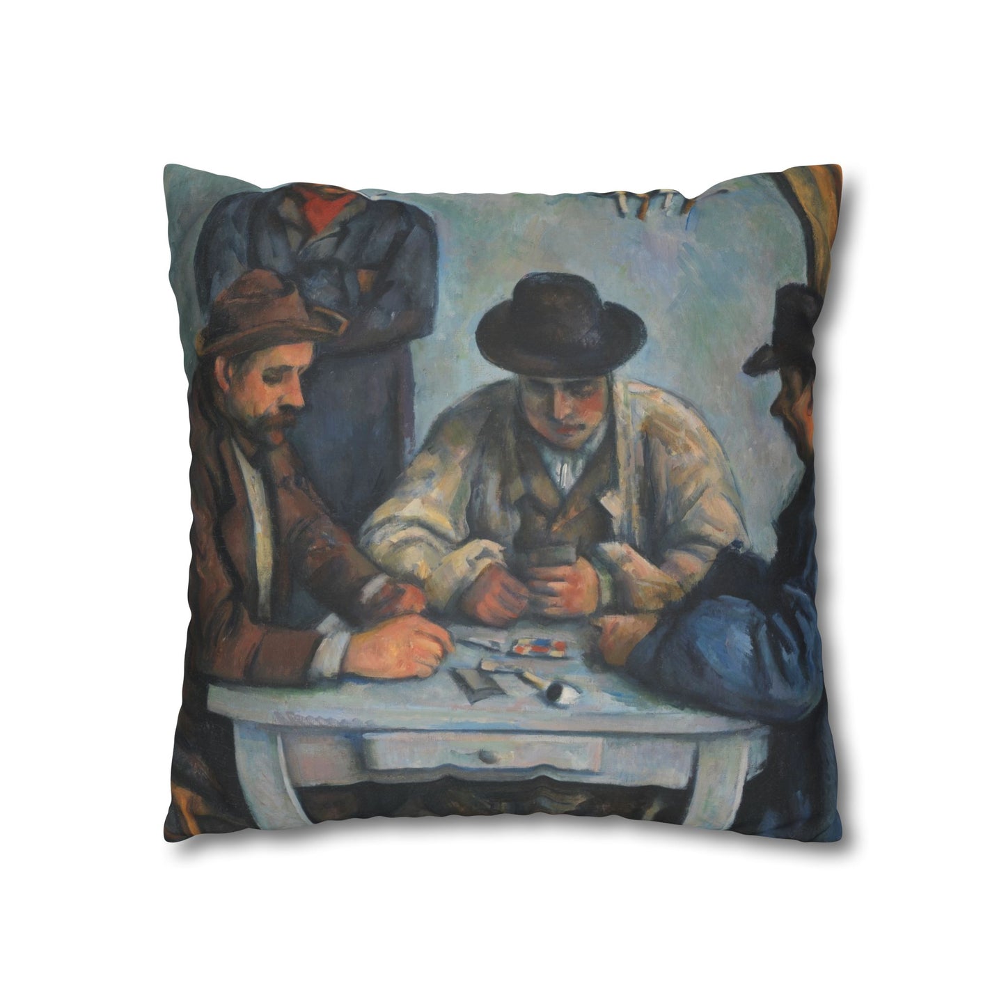 Cézanne, Paul - The Card Players (1892) - Faux Suede Square Pillowcase