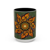 Monarch Butterfly Mandala - Colorful Accent Mugs