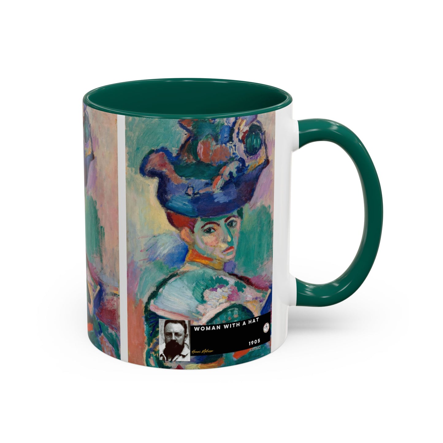 Matisse, Henri - Woman with a Hat (1905) - Colorful Accent Mugs
