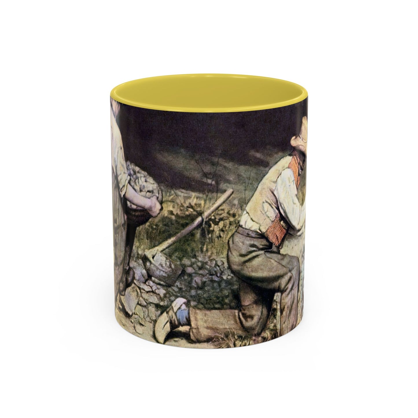 Courbet, Gustave - The Stone Breakers (1850) - Colorful Accent Mugs