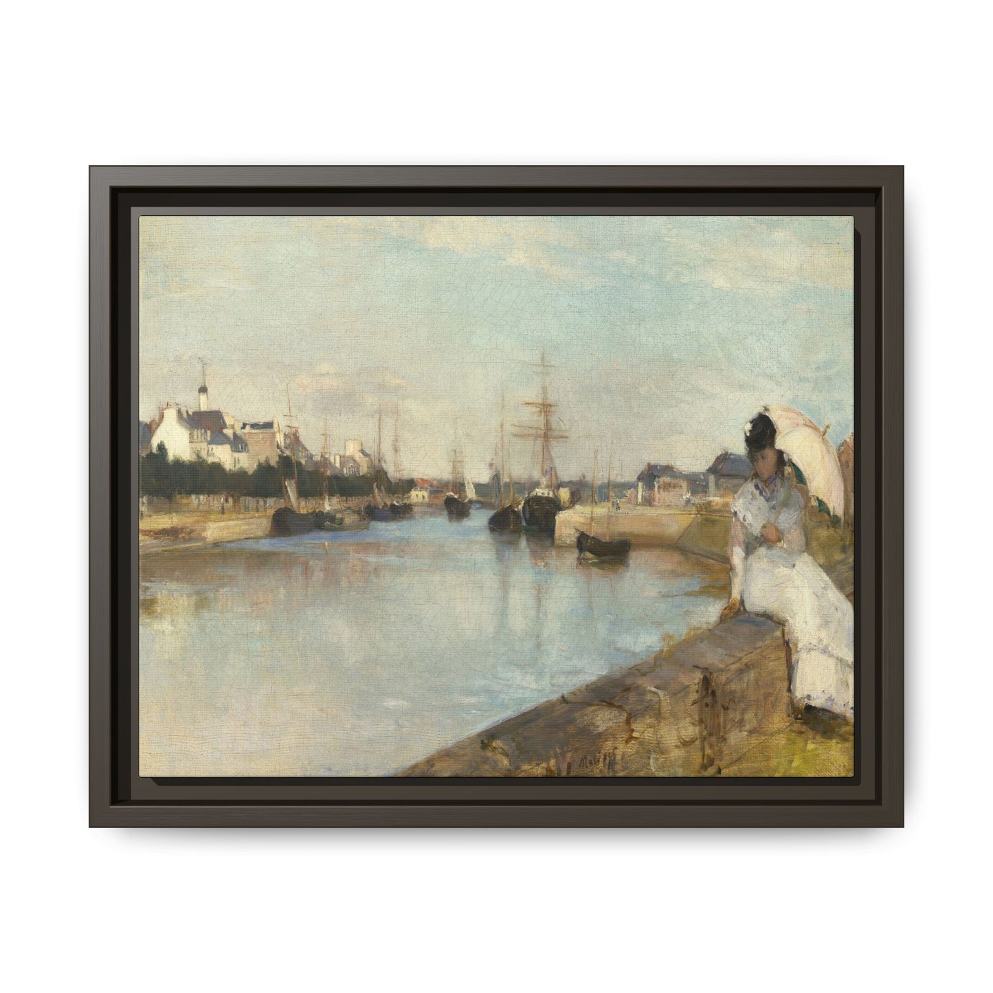 Morisot, Berthe - The Harbor at Lorient (1869) - Matte Canvas, Framed
