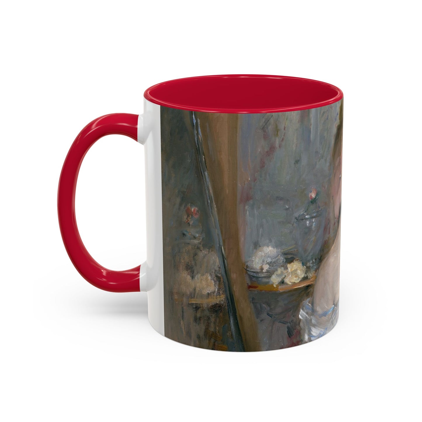 Morisot, Berthe - Woman at Her Toilette (1880) - Colorful Accent Mugs