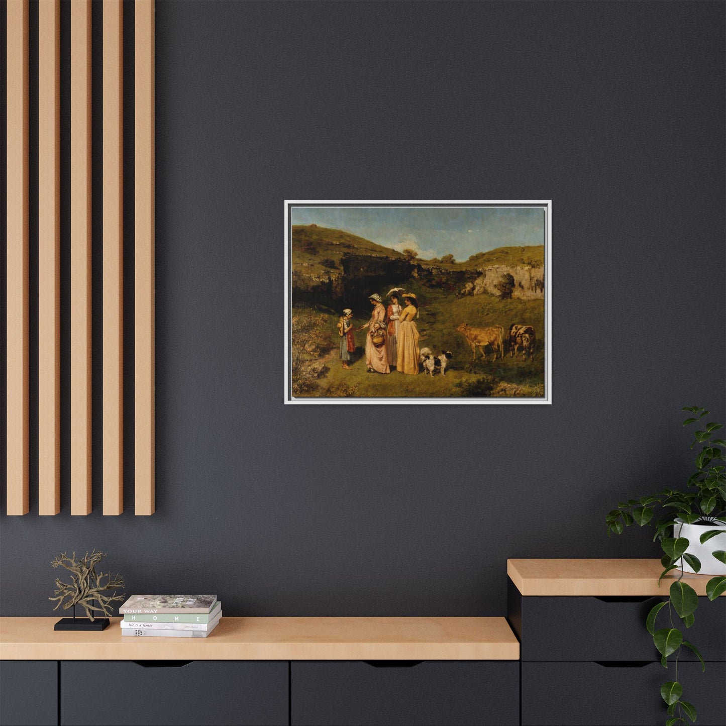 Courbet, Gustave - Young Ladies of the Village (1851) - Matte Canvas, Framed