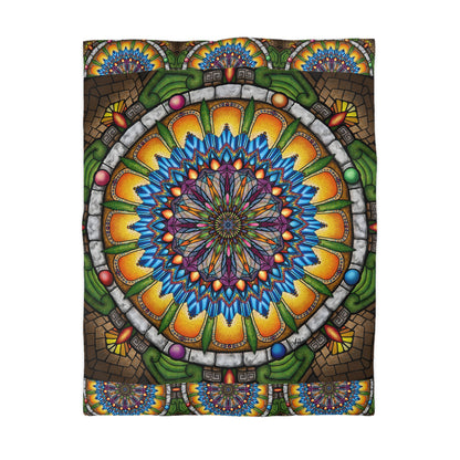 Pacio, Adam - Emerald Arrows Mandala - Microfiber Duvet Cover