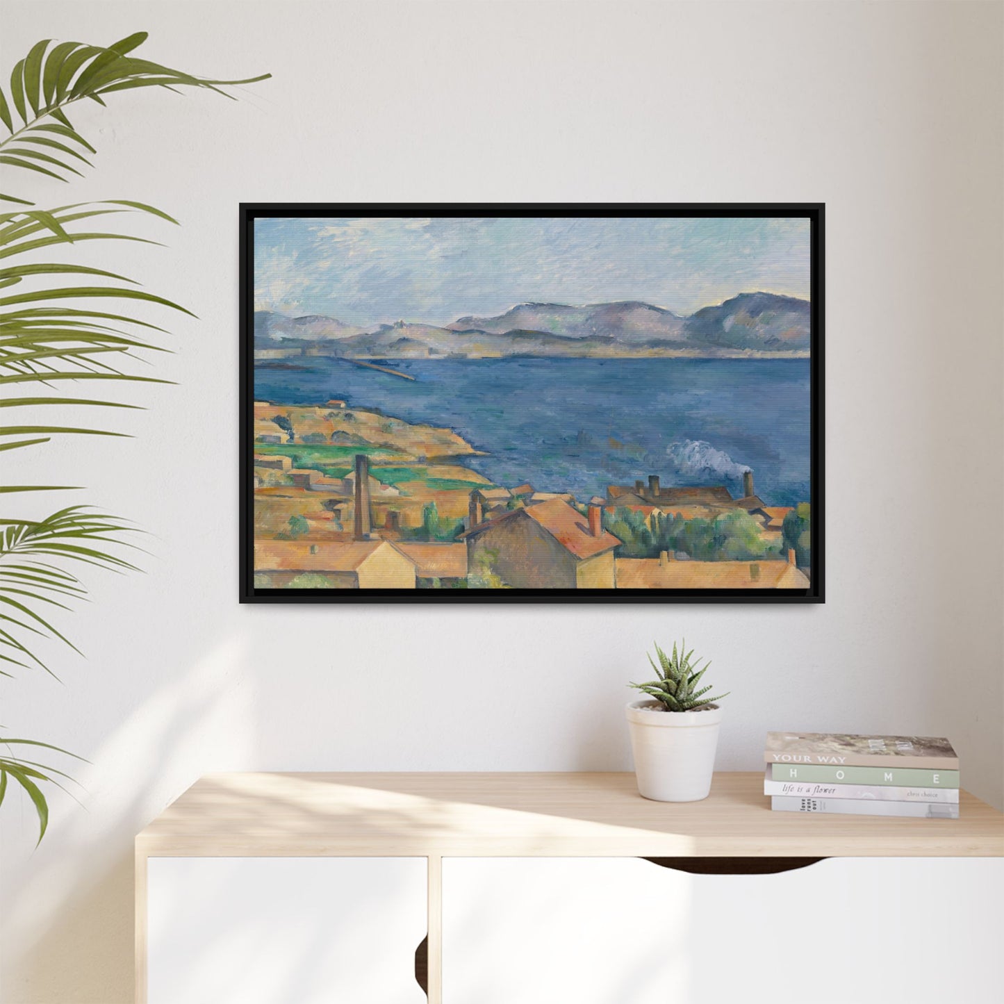 Cézanne, Paul - The Bay of Marseille, Seen from L'Estaque (1885) - Matte Canvas, Framed