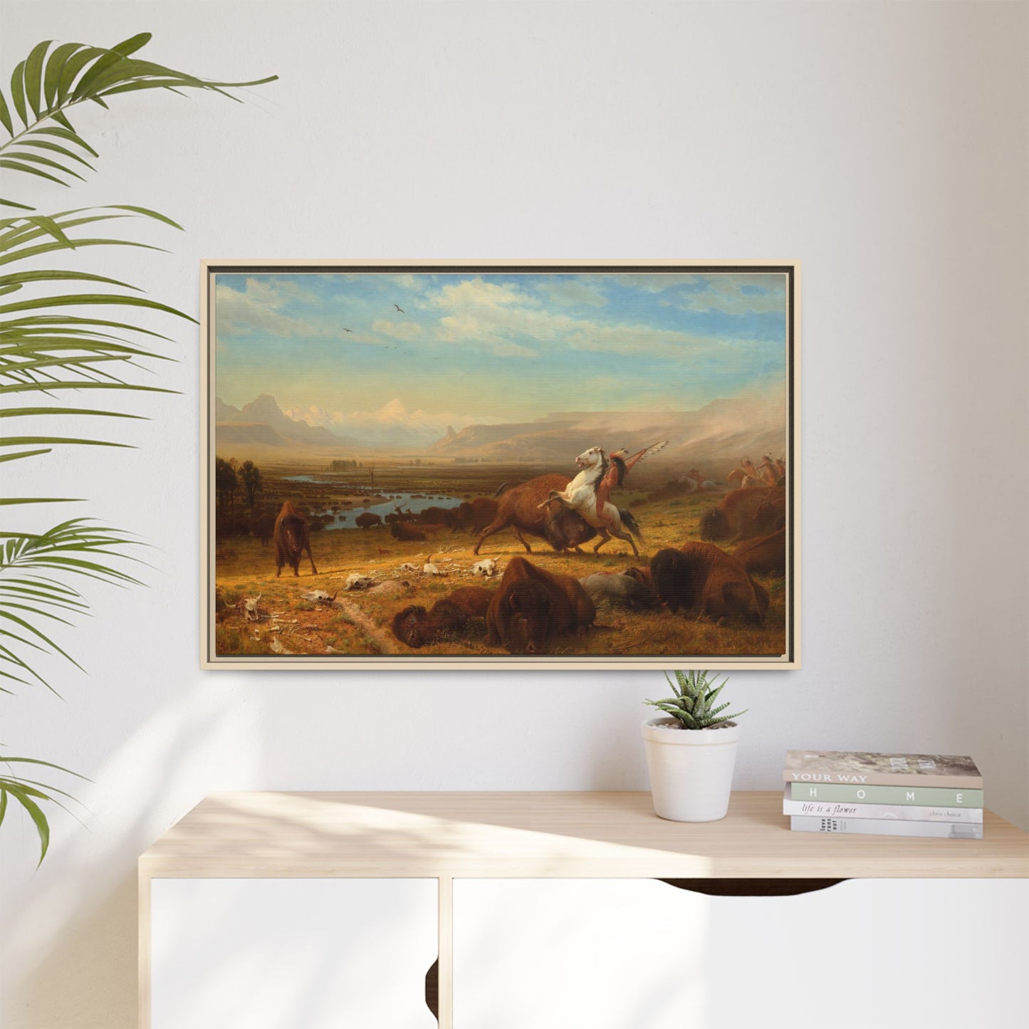Bierstadt, Albert - The Last of the Buffalo  (1888) - Matte Canvas, Framed