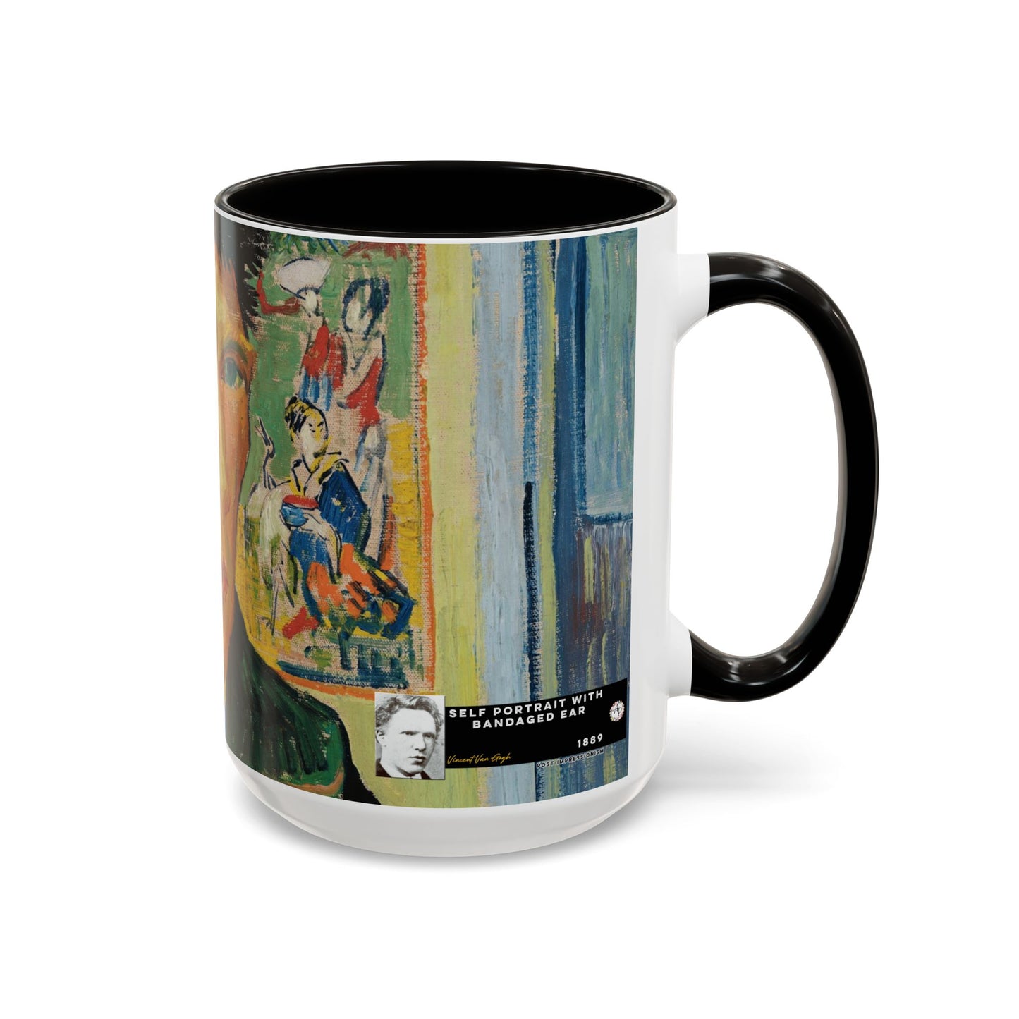 Van Gogh, Vincent - Self Portrait with Bandaged Ear (1889) - Colorful Accent Mugs
