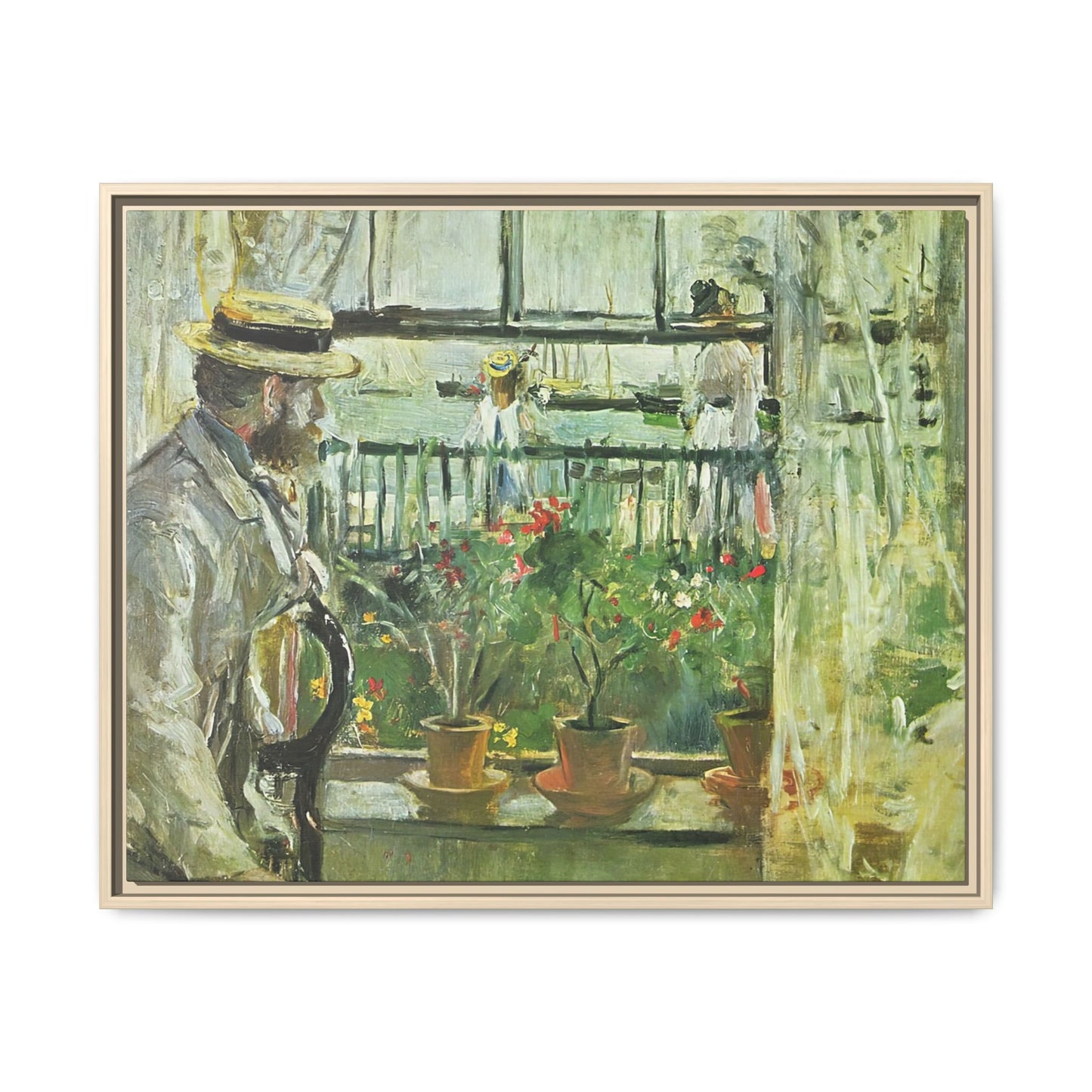 Morisot, Berthe - Eugene Manet on the Isle of Wight (1875) - Matte Canvas, Framed