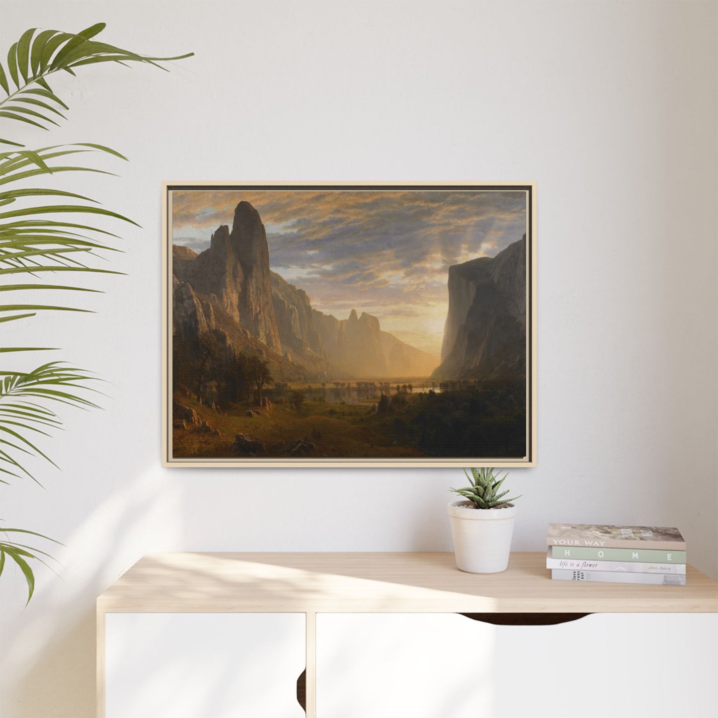 Bierstadt, Albert - Looking Down Yosemite Valley (1865) - Matte Canvas, Framed