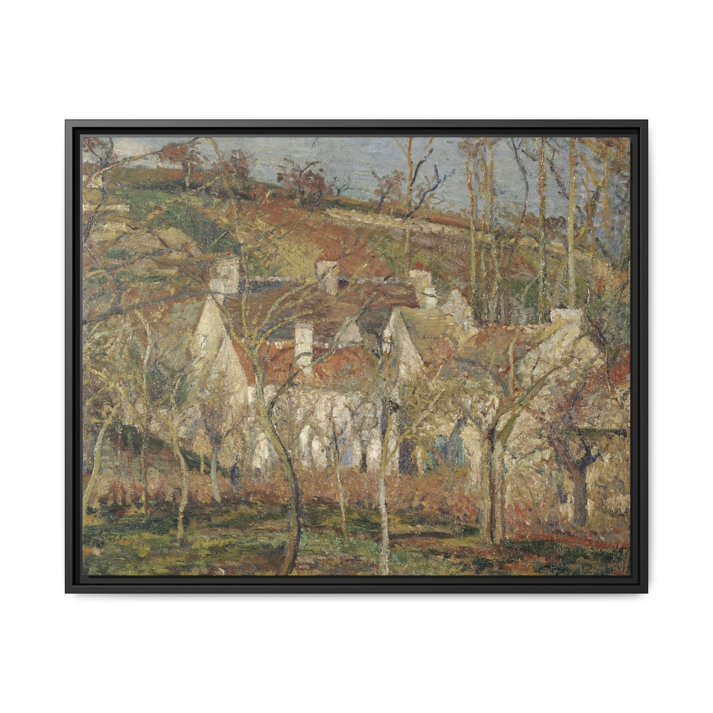 Pissarro, Camille - Red Roofs, Corner of a Village in Winter (1877) - Matte Canvas, Framed