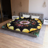 Obsidian Grandmothers Mandala - Microfiber Duvet Cover