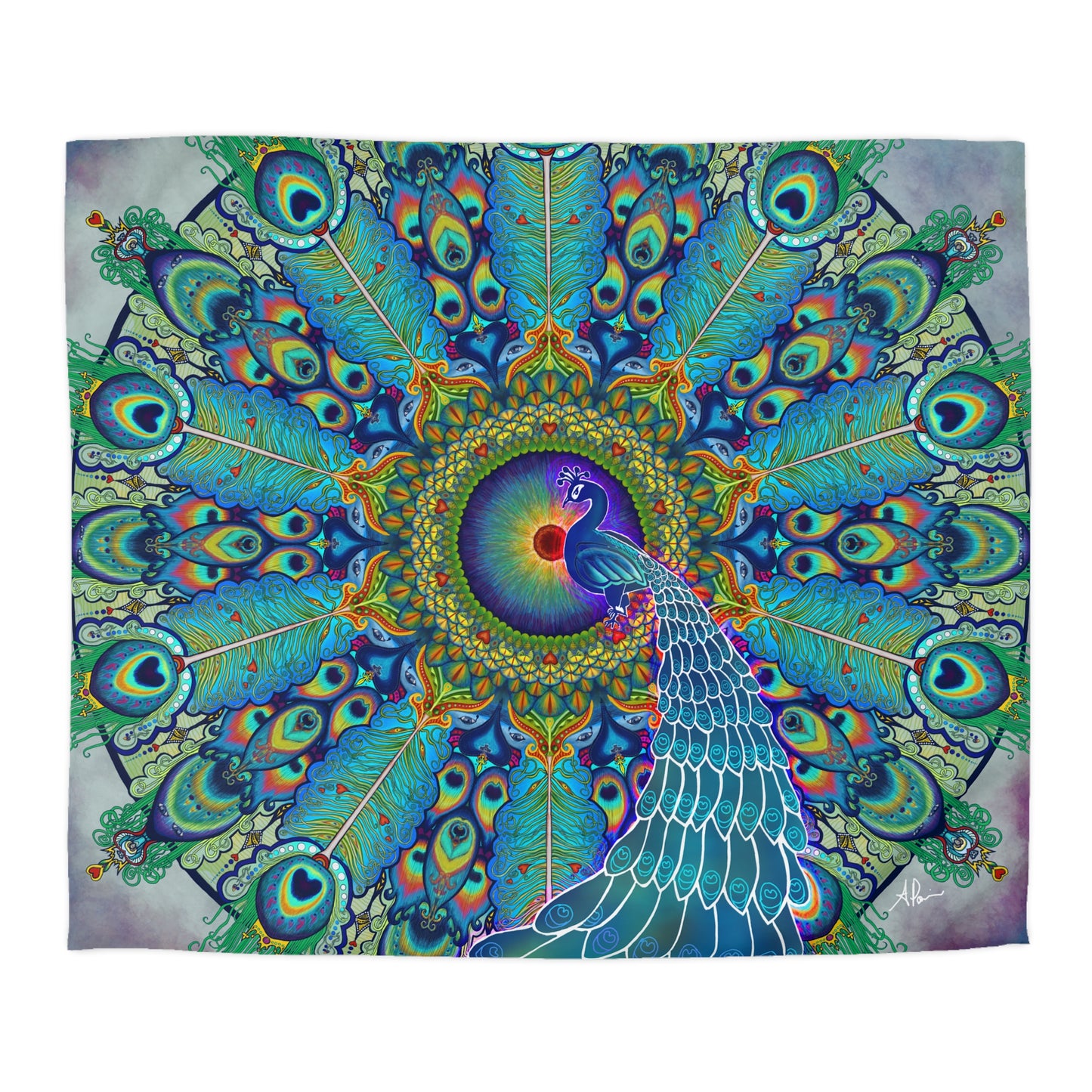 Pacio, Adam - Melek Taus Mandala - Microfiber Duvet Cover